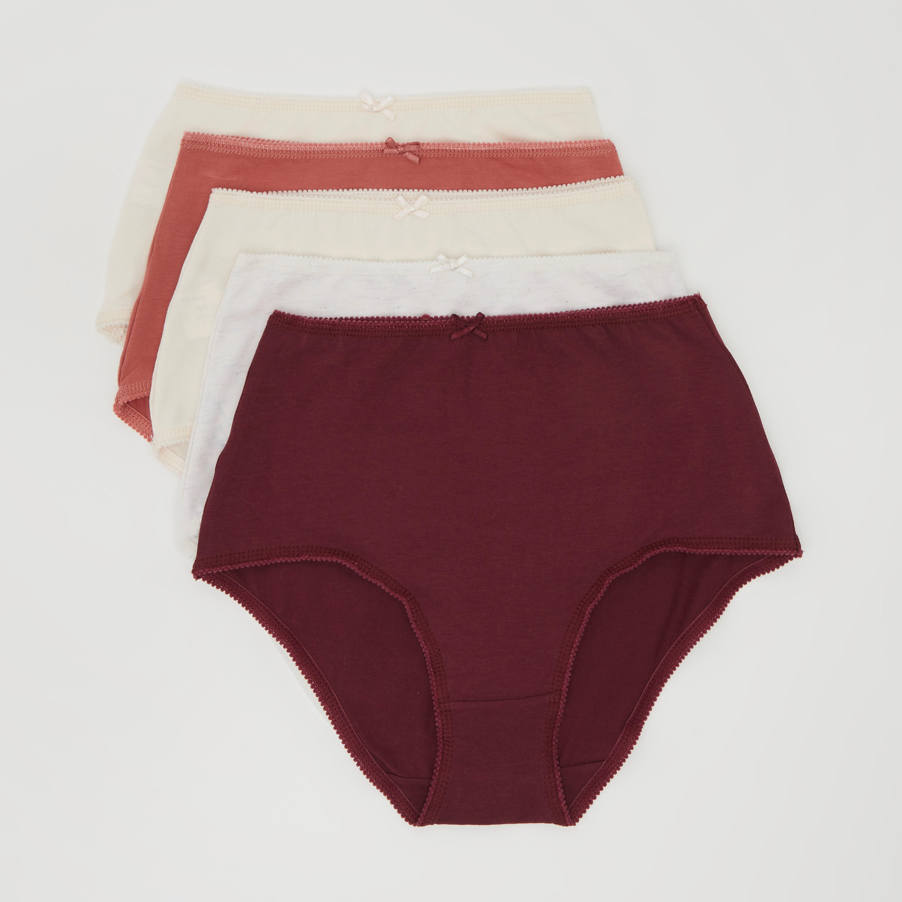 سراويل داخلية سادة بخصر مطّاطي - طقم من 5 قطع-women-clothing-lingerie-panties-image-1