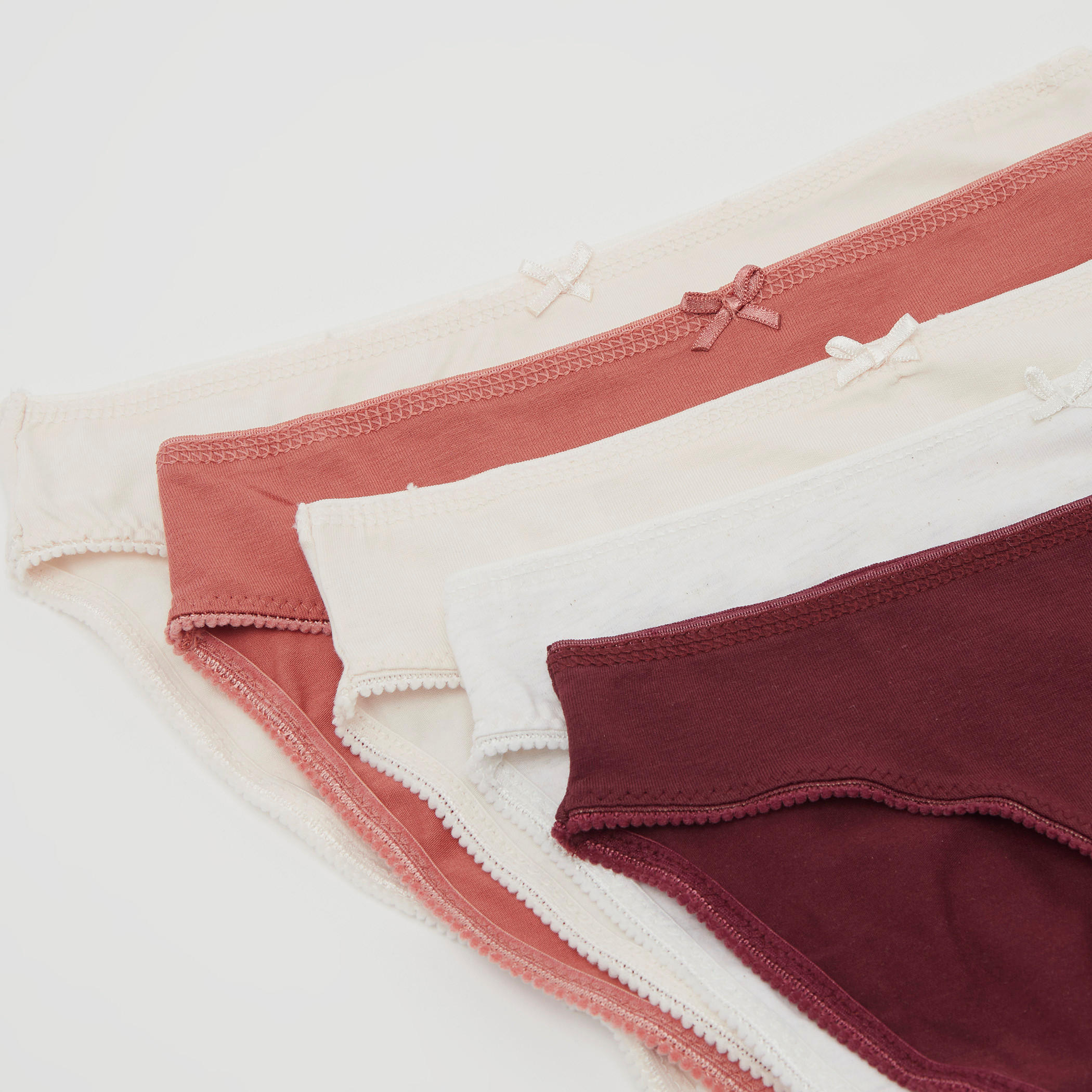 سراويل داخليّة هيبستر سادة بفيونكة - طقم من 5 قطع-women-clothing-lingerie-panties-image-2