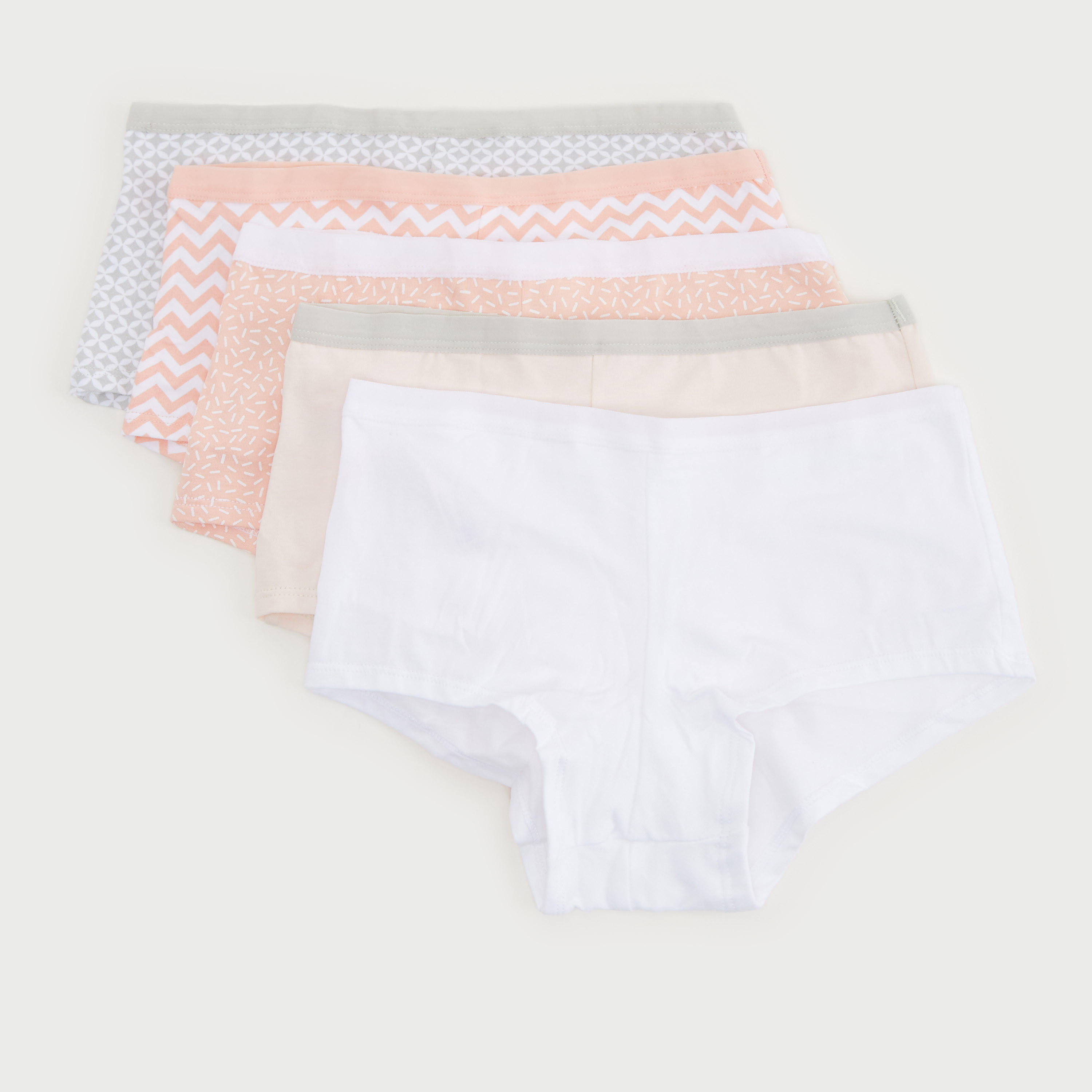 سراويل بوي شورت متنوّعة بخصر مطّاطي - طقم من 5 قطع-women-clothing-lingerie-panties-image-4