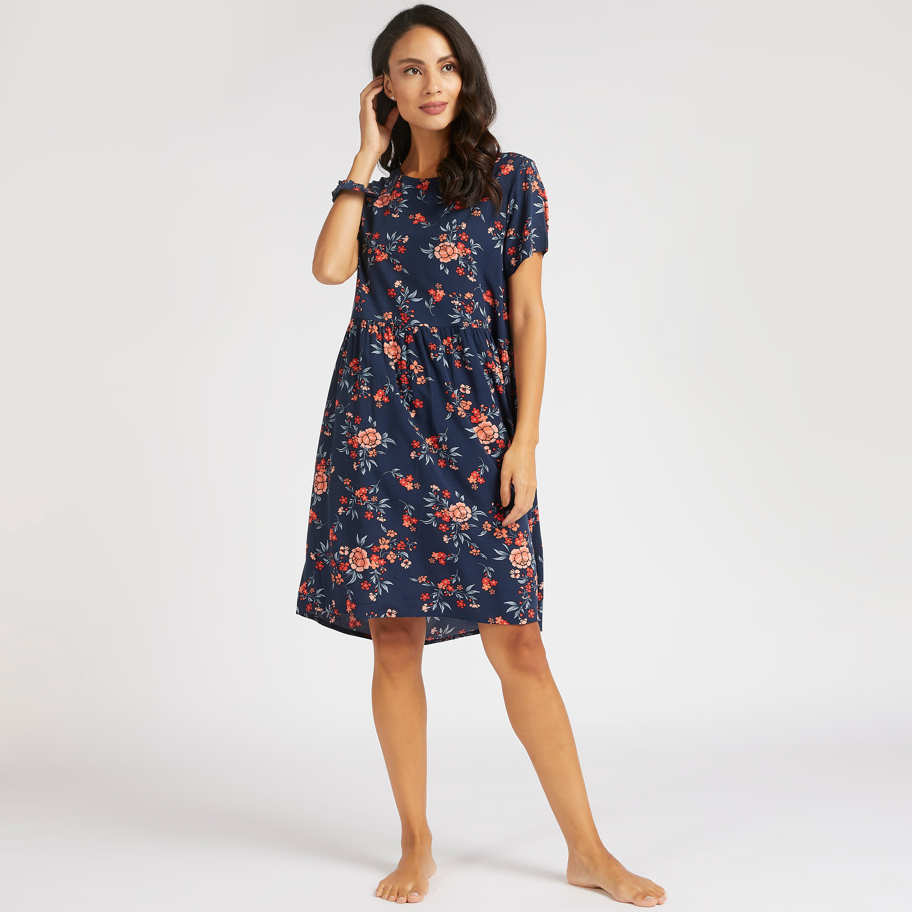 قميص نوم بياقة مستديرة - طقم من قطعتين متنوّعتين-women-clothing-nightwear-nighties-image-3