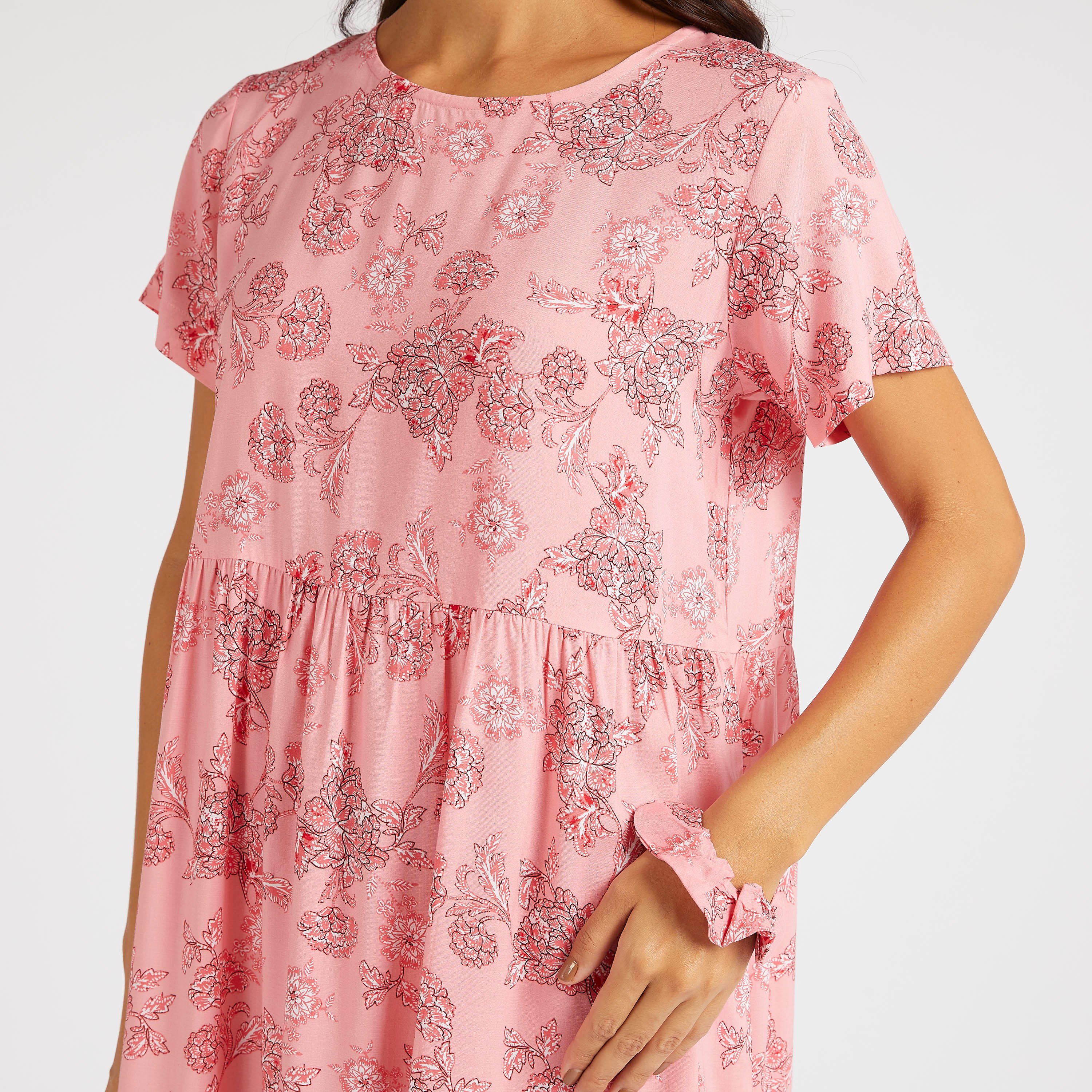 قميص نوم بطبعات حيوانات وأكمام قصيرة-women-clothing-nightwear-nighties-image-3
