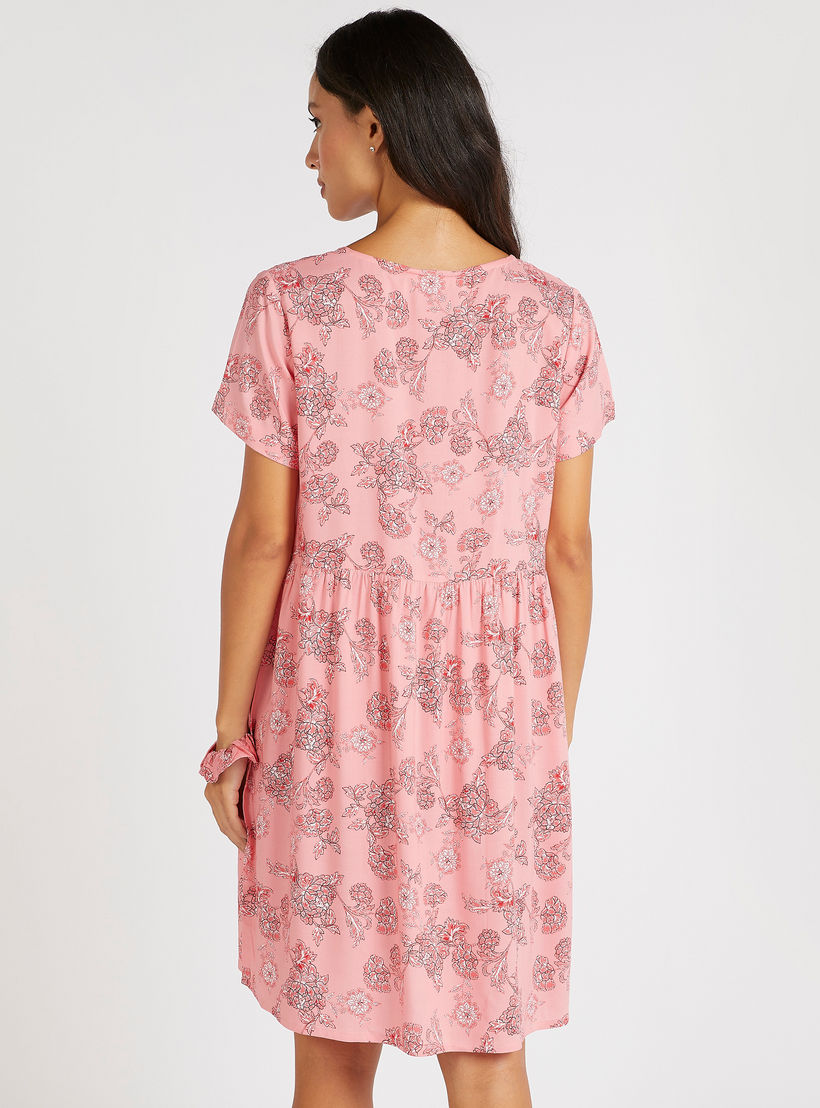 قميص نوم بطبعات حيوانات وأكمام قصيرة-women-clothing-nightwear-nighties-image-4
