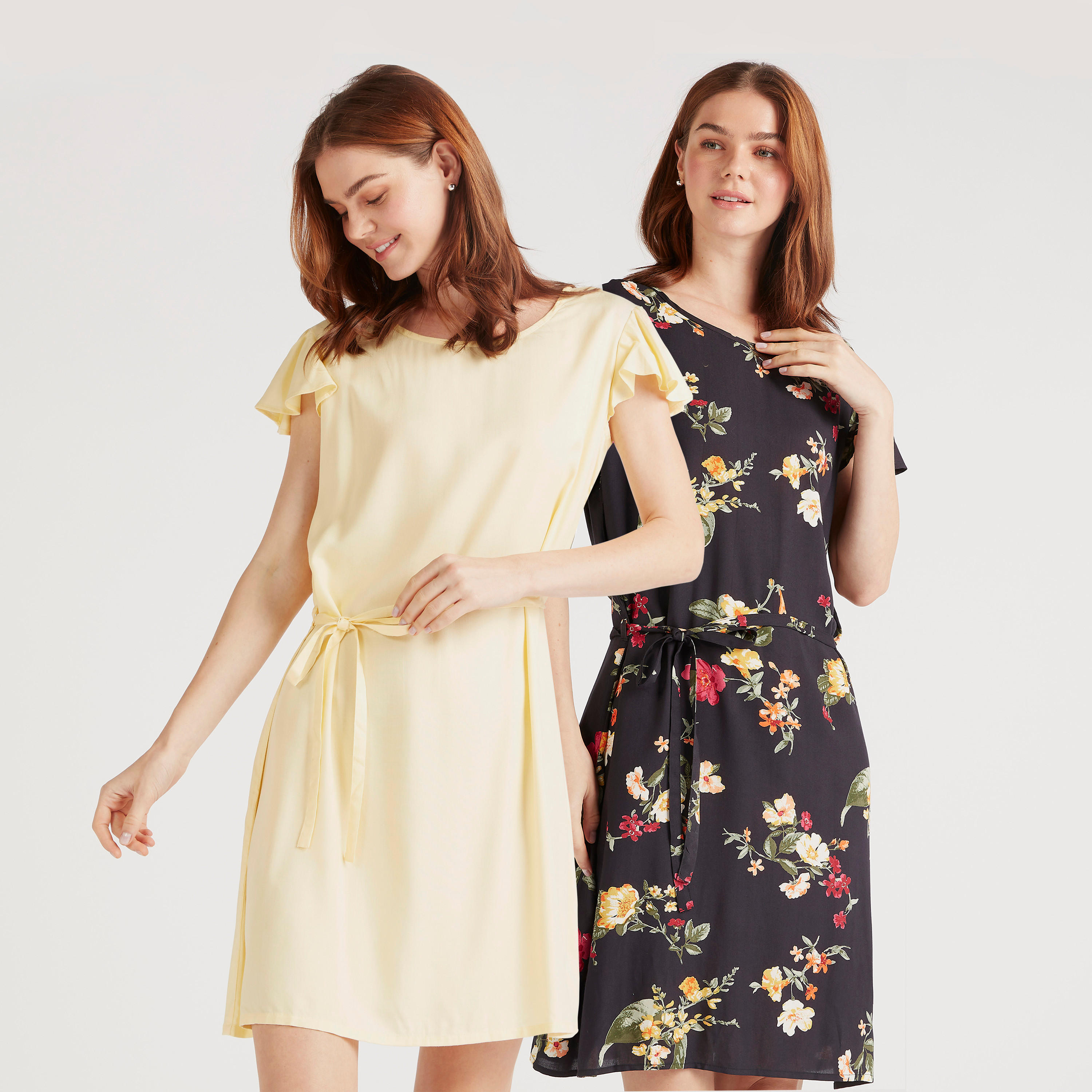 قميص نوم بحزام ربط - طقم من قطعتين-women-clothing-nightwear-nighties-image-1