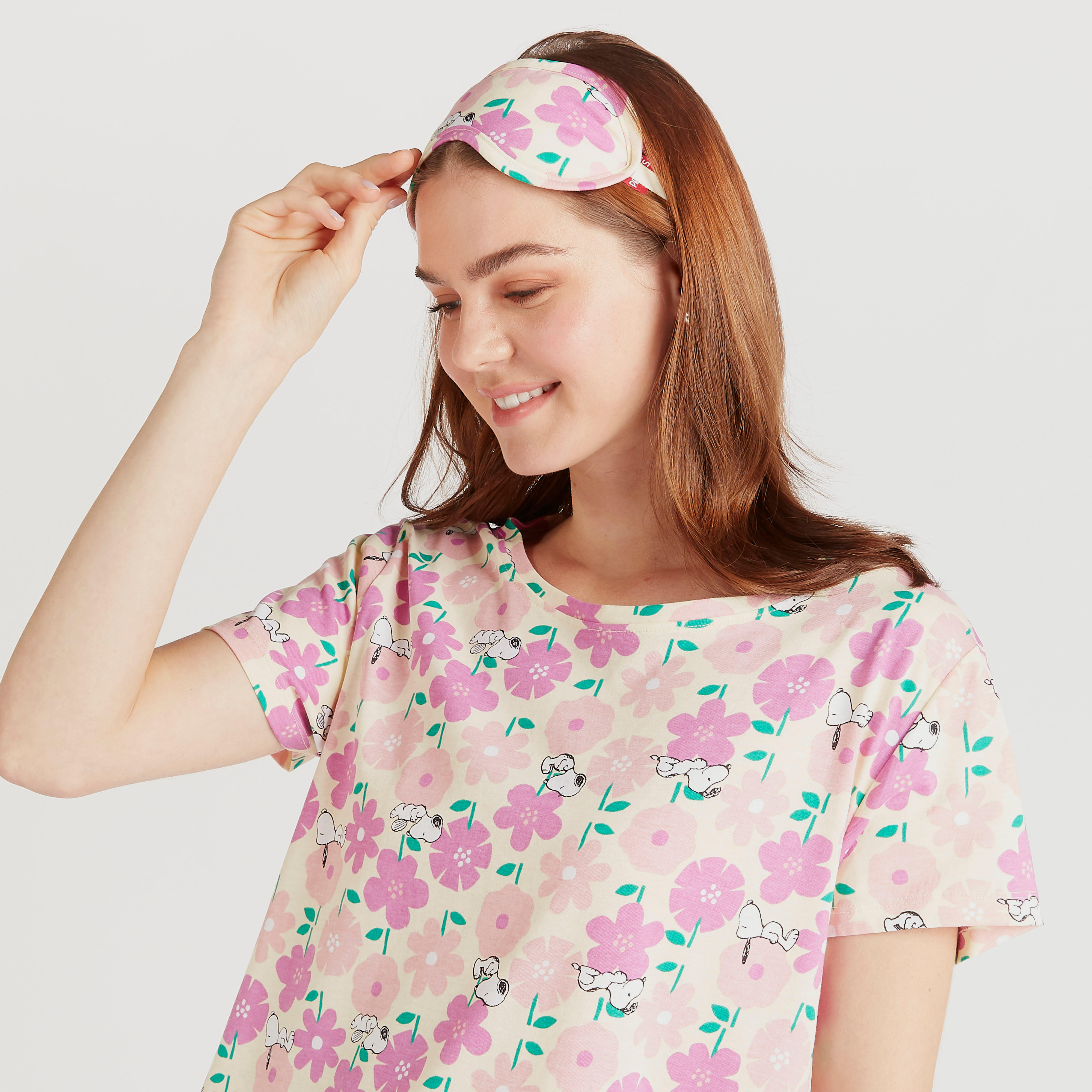 قميص بأكمام قصيرة وطبعات - طقم من قطعتين-women-clothing-nightwear-nighties-image-7