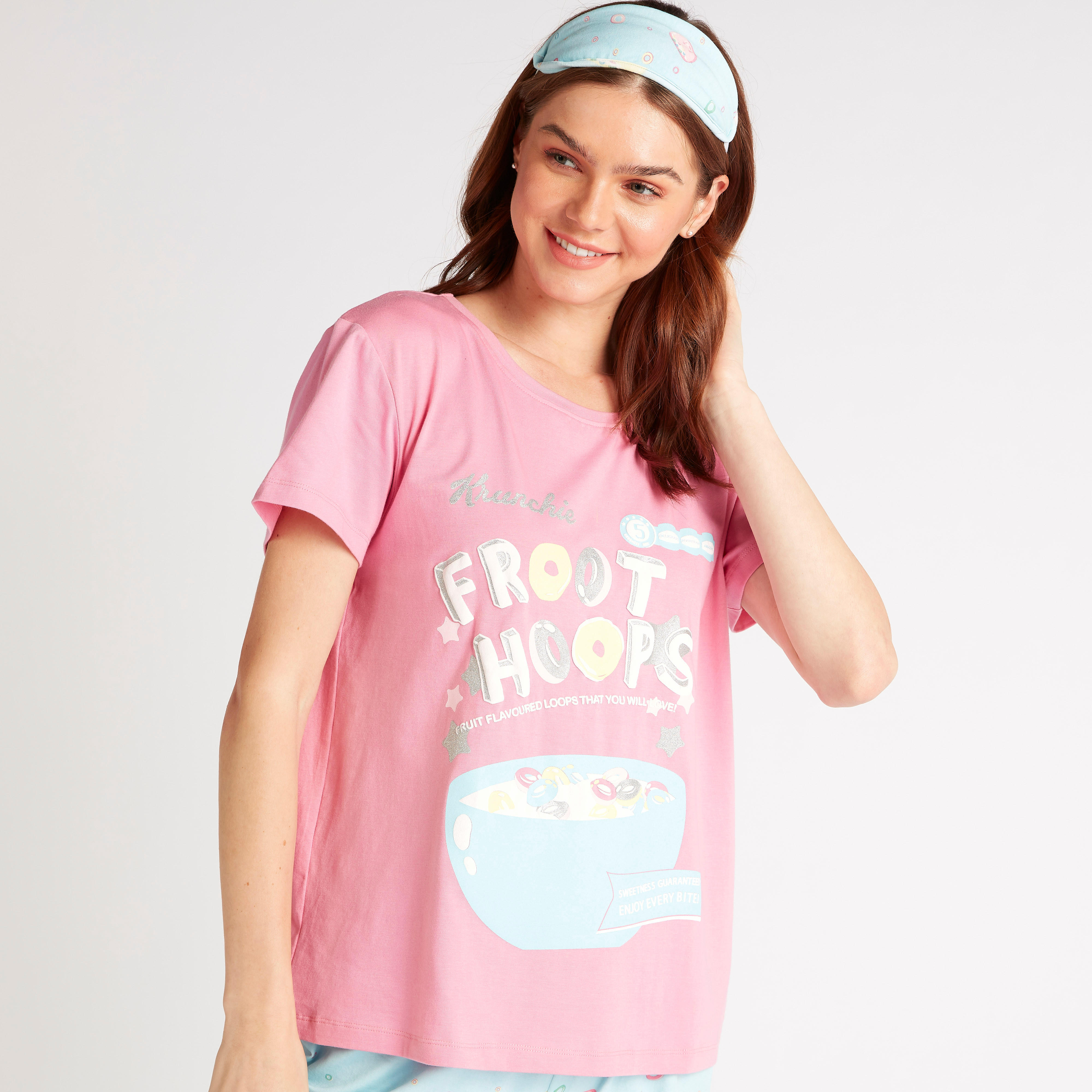 Printed Round Neck T-shirt and Full Length Pyjama Set-women-clothing-nightwear-pyjamas-longsets-image-3
