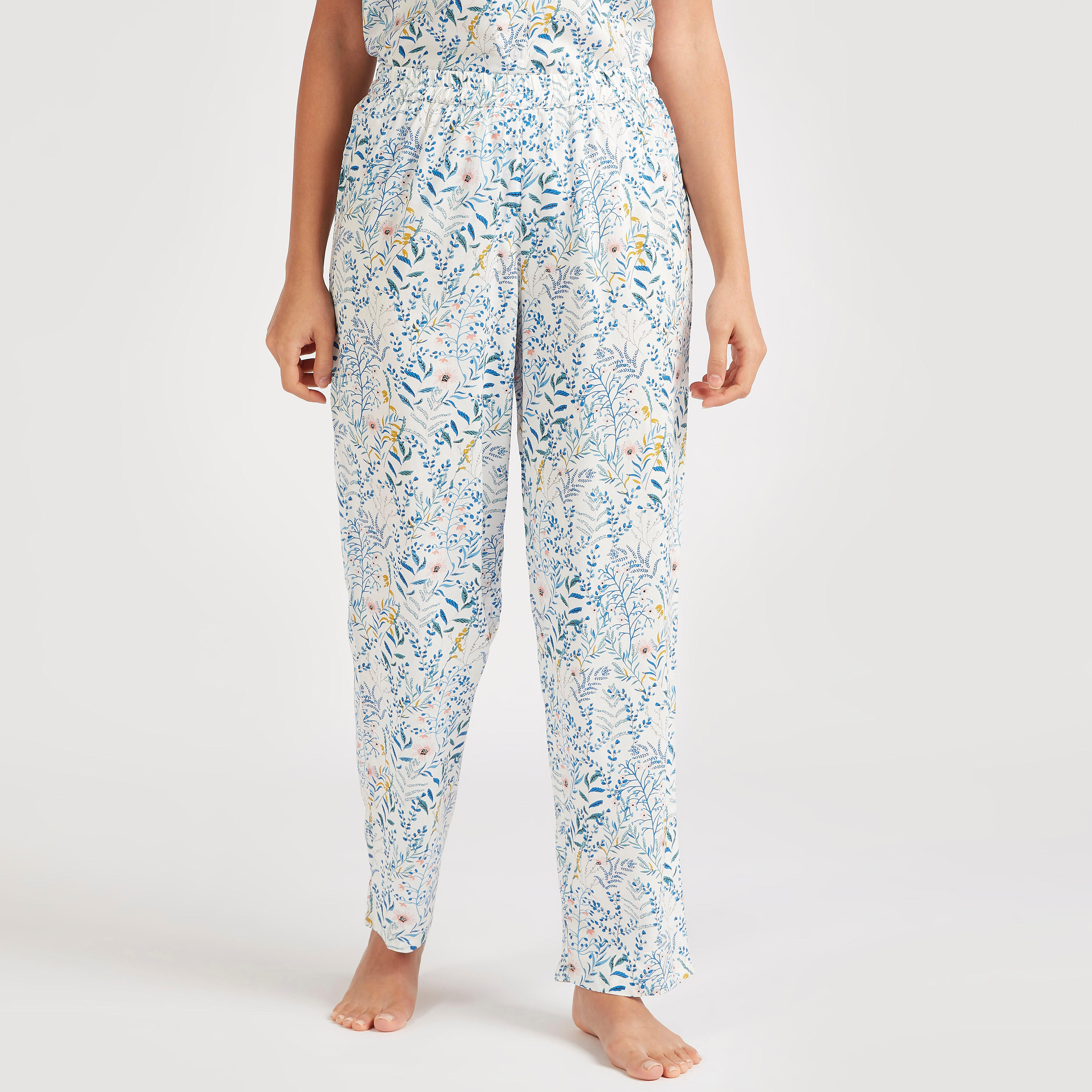 طقم بنطلون بيجاما طويل وقميص بطبعات وقناع عيون-women-clothing-nightwear-pyjamas-longsets-image-4