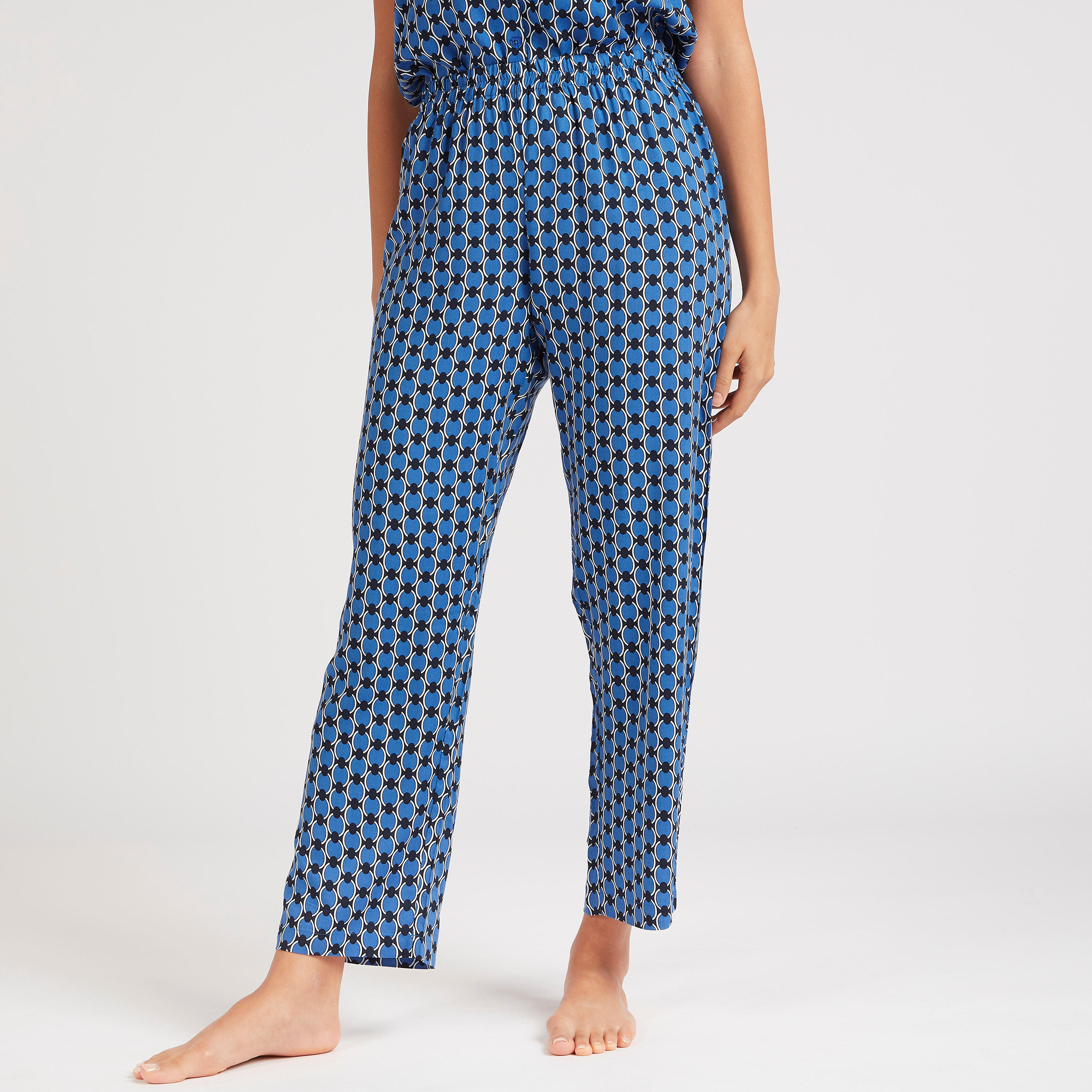 طقم بنطلون بيجاما وقميص وقناع عيون-women-clothing-nightwear-pyjamas-longsets-image-5