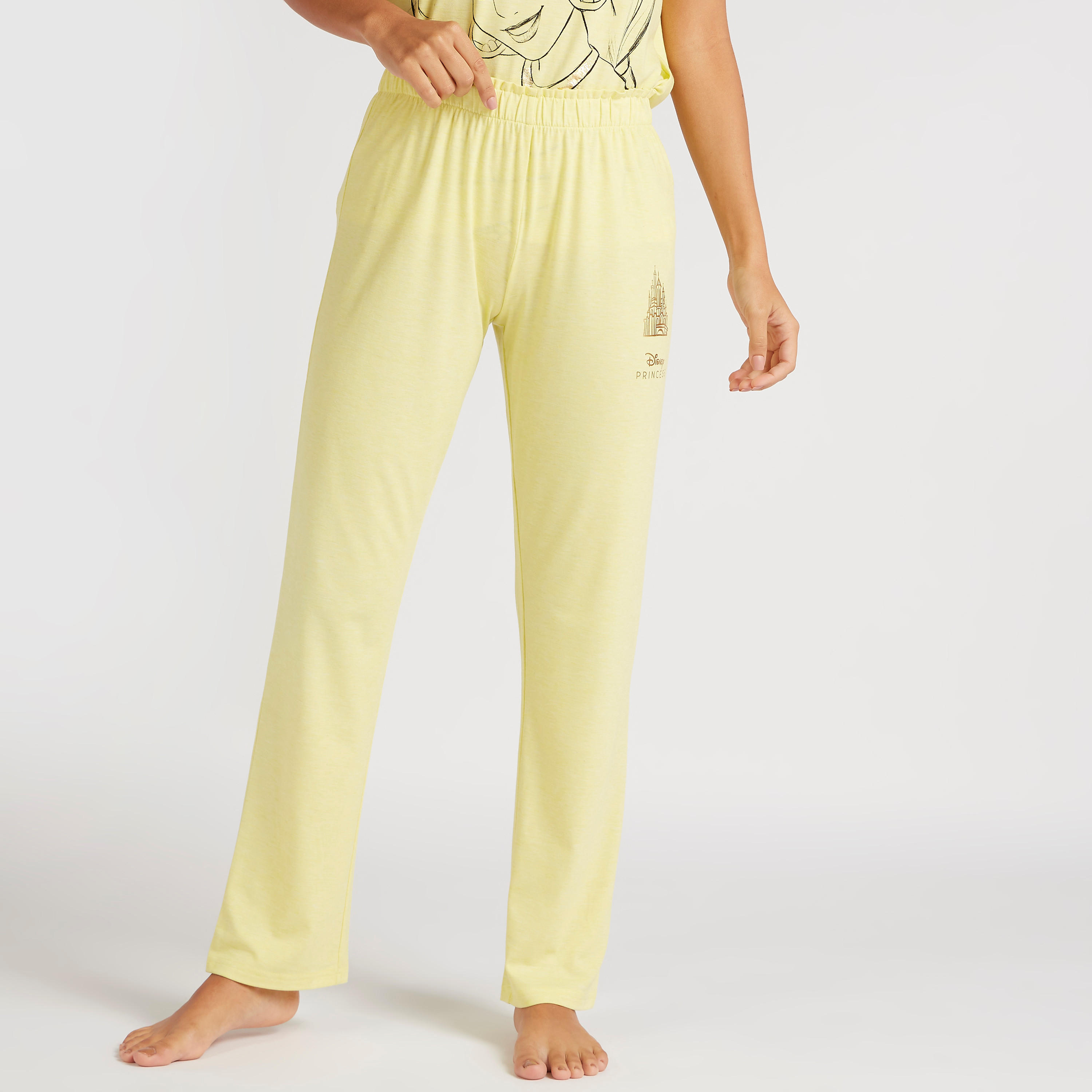 طقم بنطلون بيجاما وتيشيرت بأكمام كاب وطبعات جاسمين-women-clothing-nightwear-pyjamas-longsets-image-5