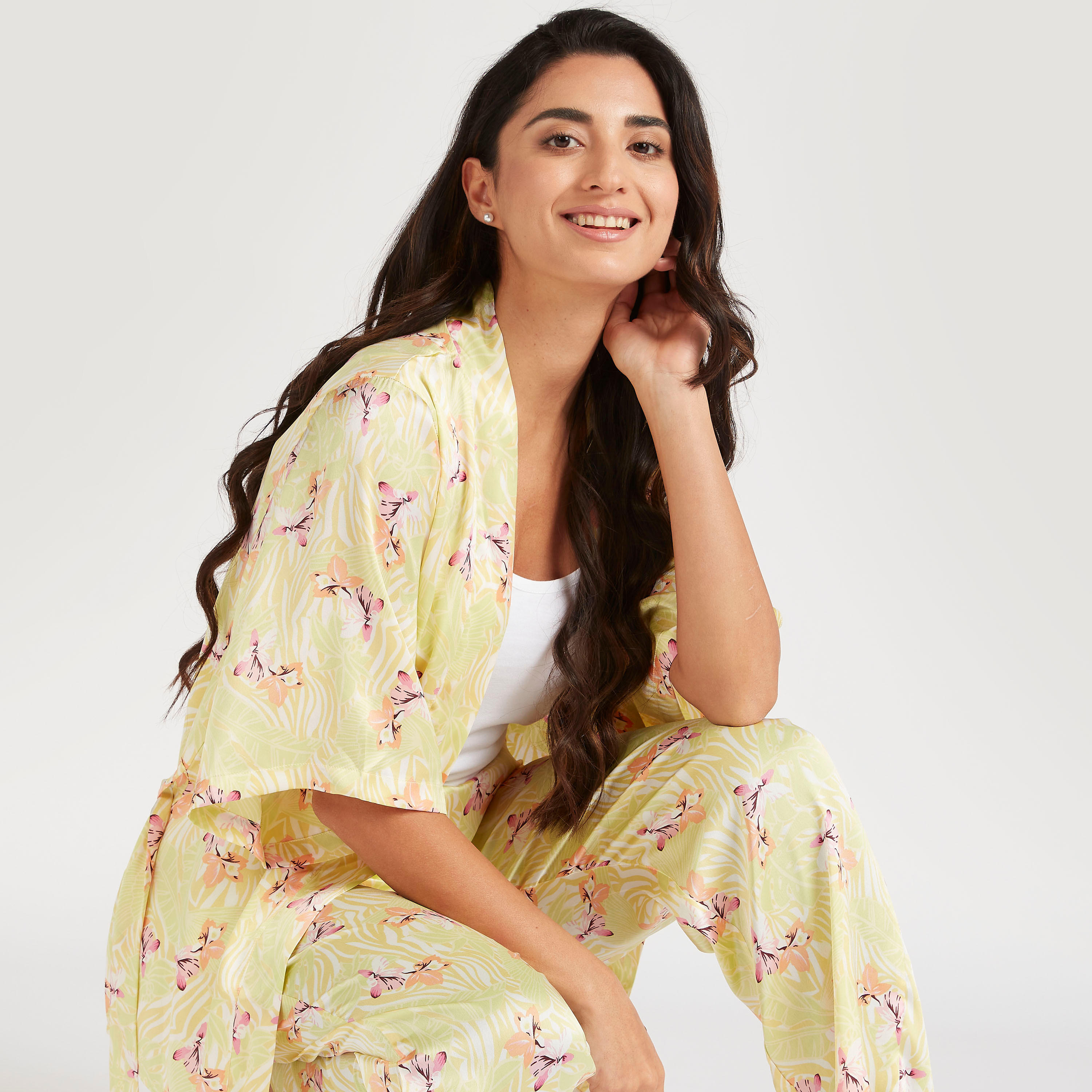 Floral Print 3-Piece Pyjama Set-women-clothing-nightwear-pyjamas-longsets-image-2