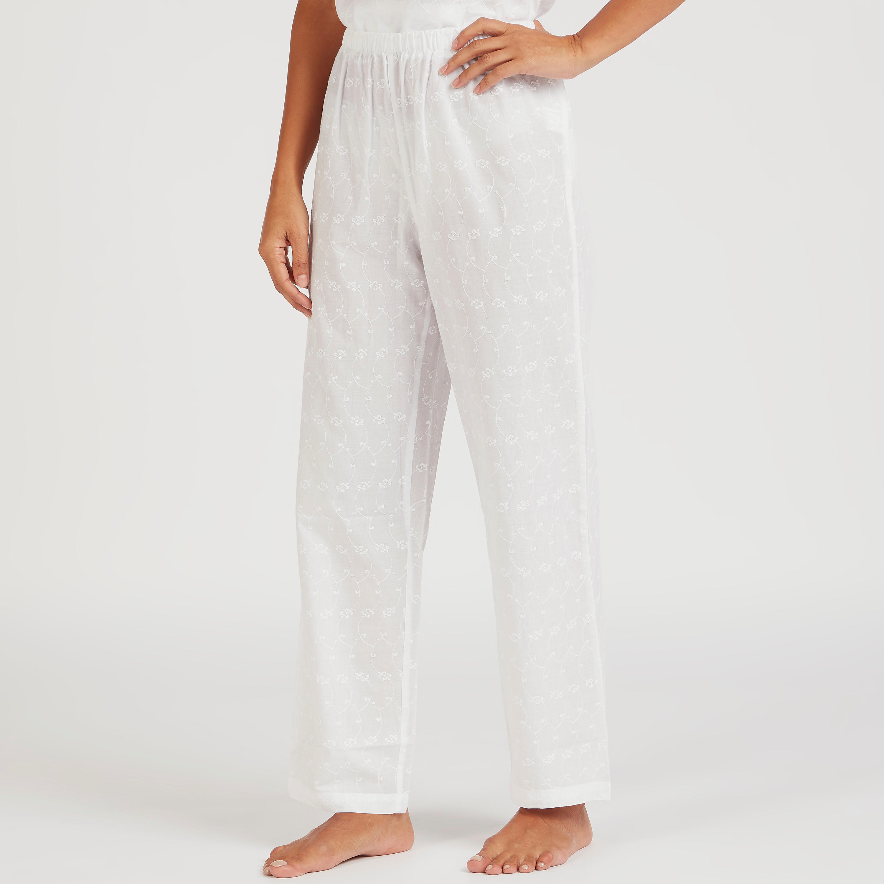 Embroidered Round Neck Top and Full Length Pyjama Set-women-clothing-nightwear-pyjamas-longsets-image-4