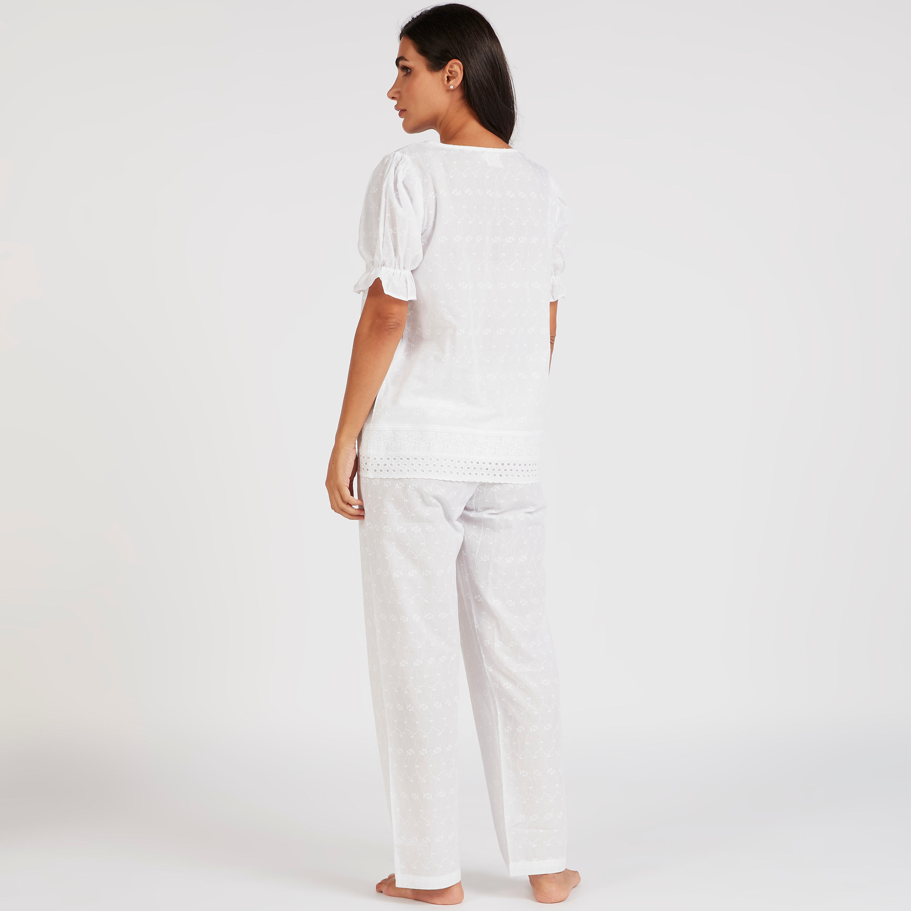 Embroidered Round Neck Top and Full Length Pyjama Set-women-clothing-nightwear-pyjamas-longsets-image-5