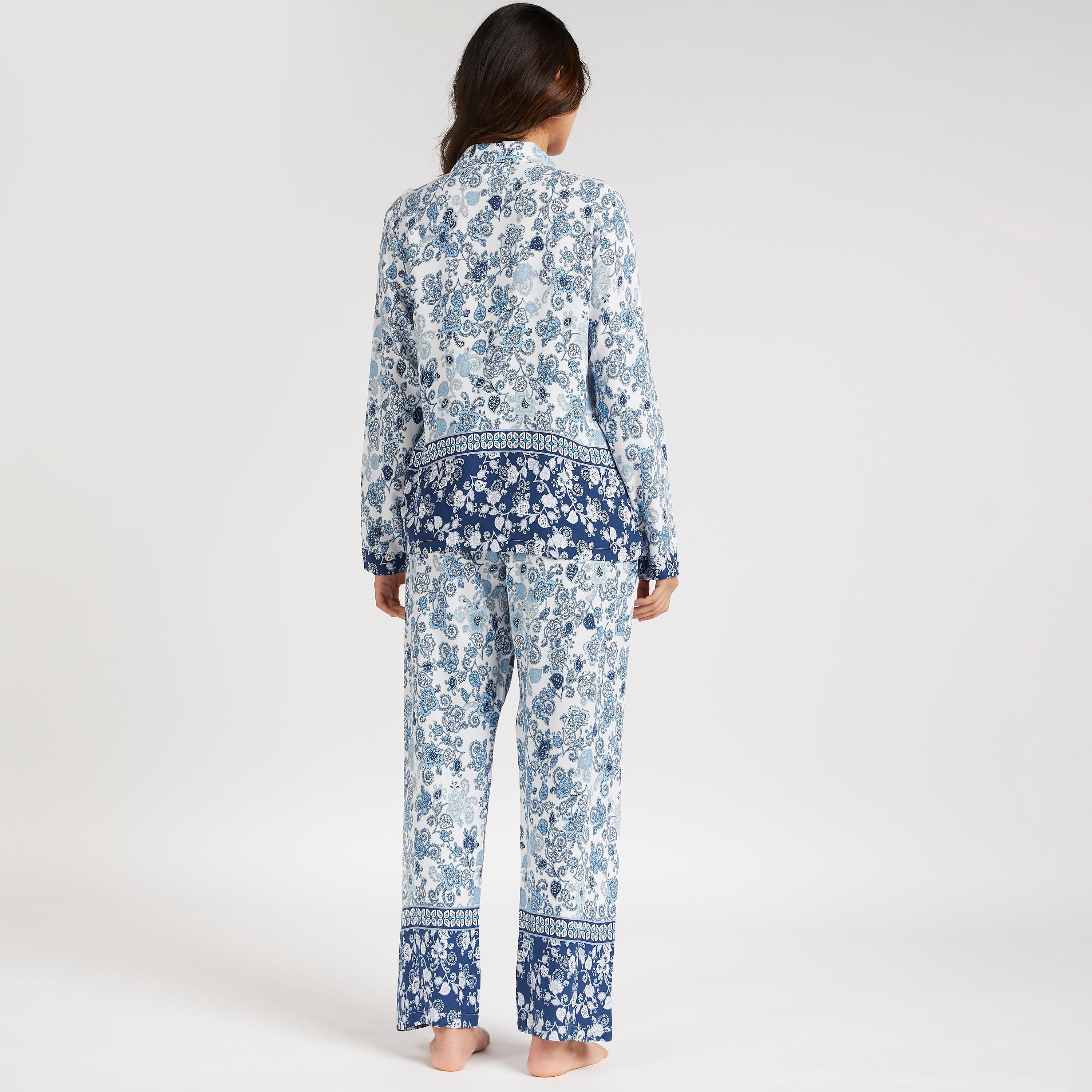 طقم من بنطلون بيجاما وقميص بطبعات أزهار-women-clothing-nightwear-pyjamas-longsets-image-4