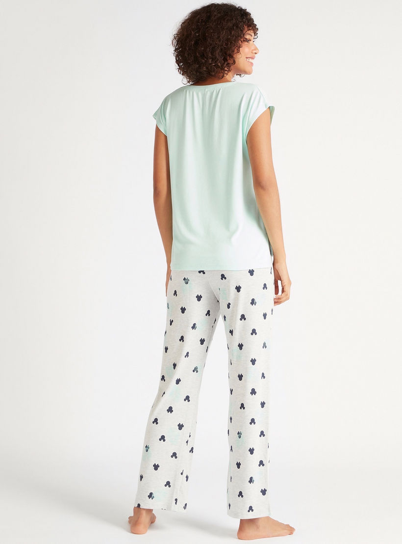طقم من بنطلون بيجاما وتيشيرت بطبعات ميكي وميني-women-clothing-nightwear-pyjamas-longsets-image-2