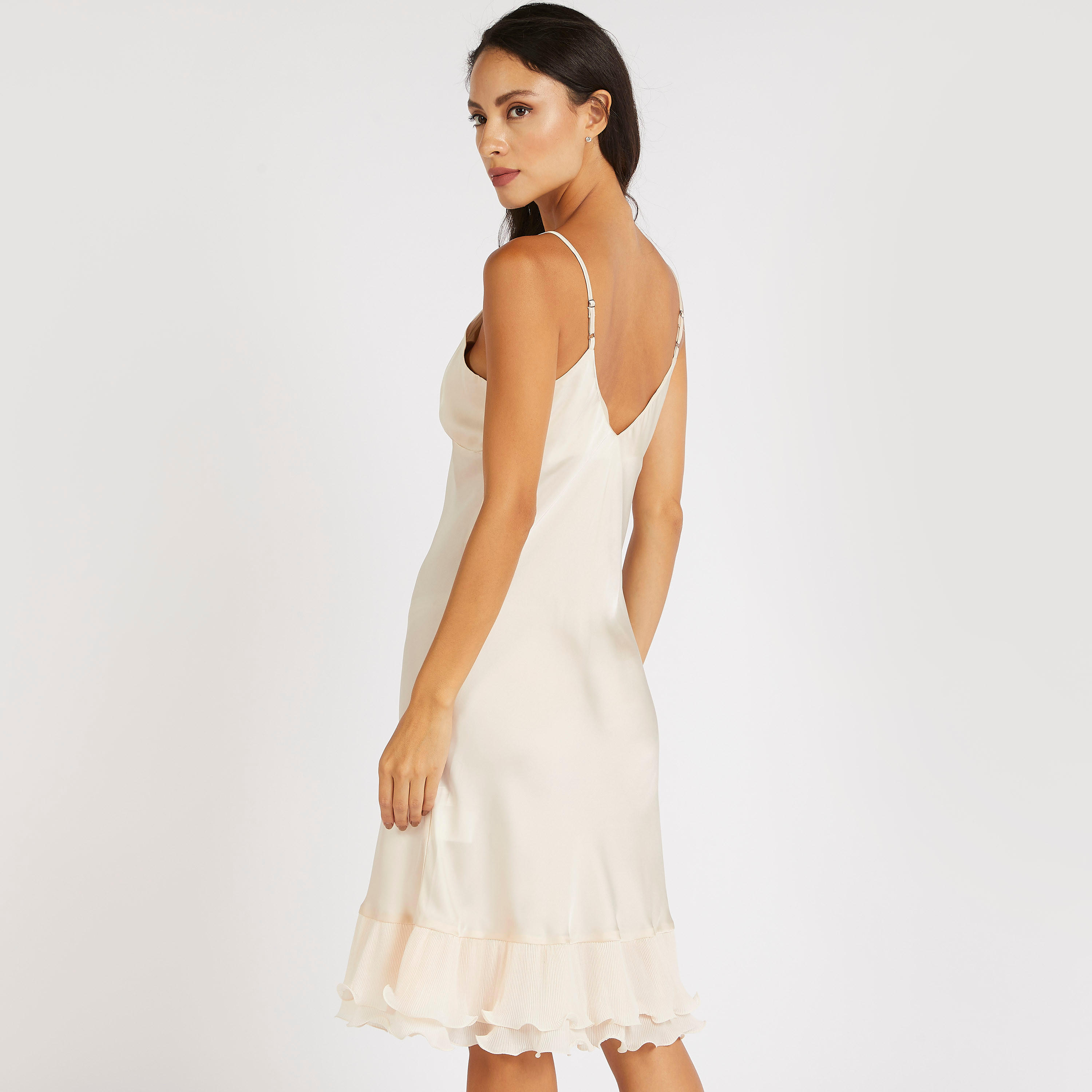 قميص نوم سادة دون أكمام بياقة v-women-clothing-nightwear-nighties-image-1