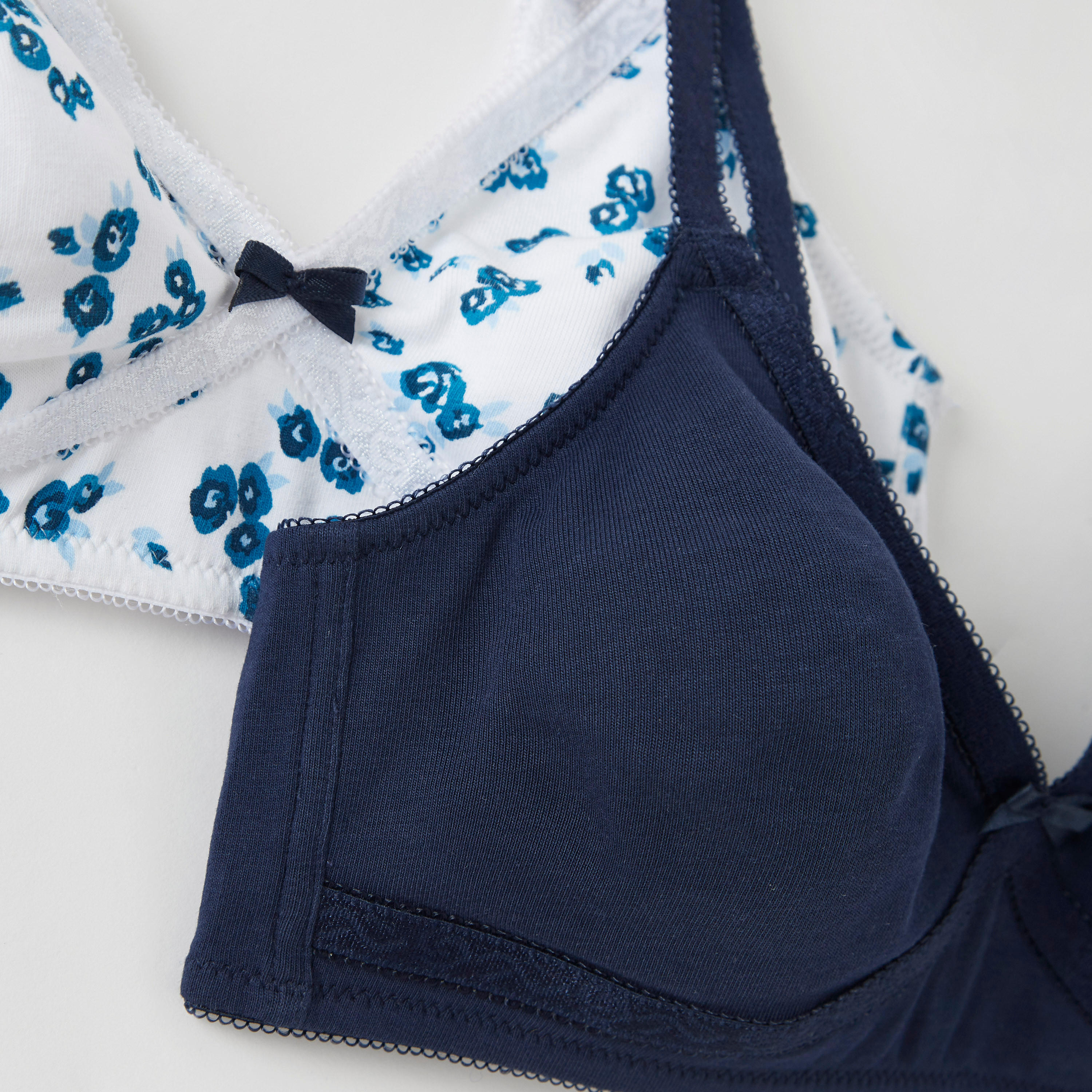 Set of 2 - Printed Basic Bra with Bow Accent-women-clothing-lingerie-bras-image-2