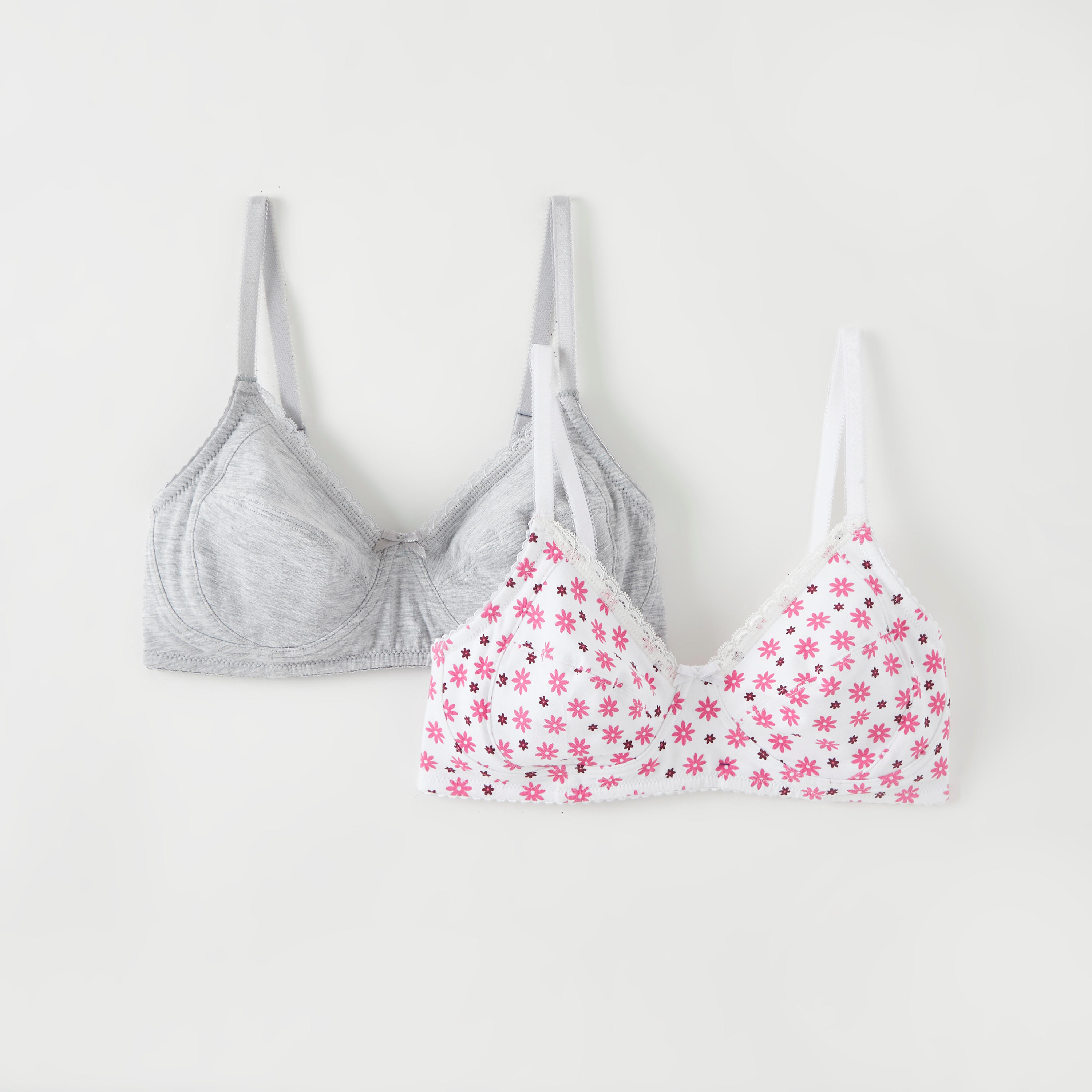 Set of 2 - Printed Non-Padded Basic Bra with Bow Accent-women-clothing-lingerie-bras-image-1