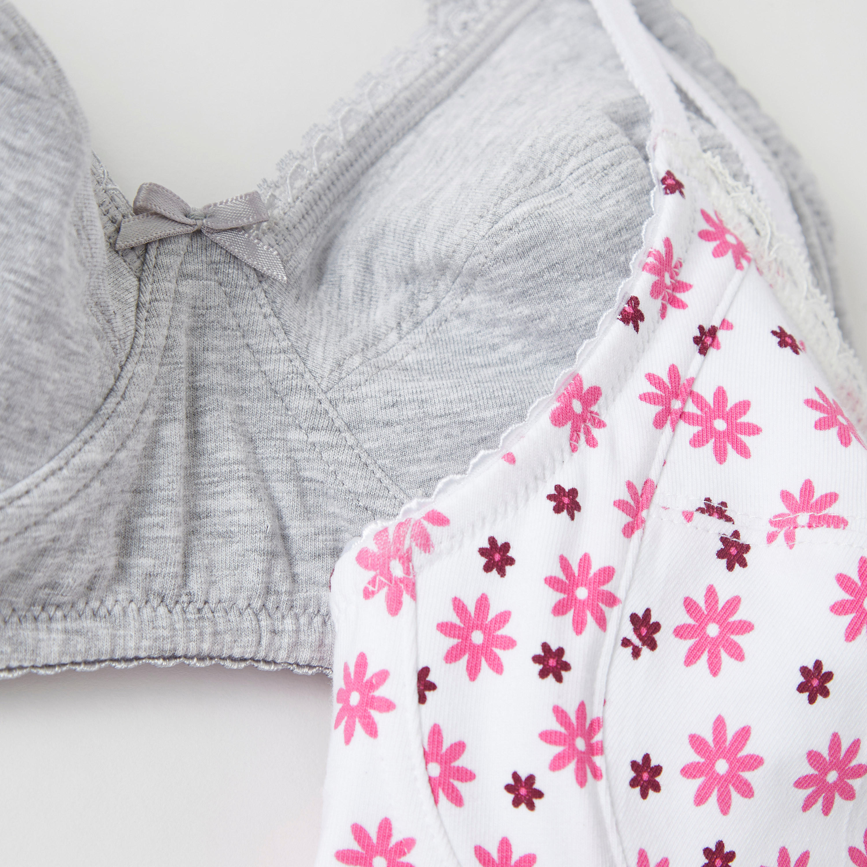 Set of 2 - Printed Non-Padded Basic Bra with Bow Accent-women-clothing-lingerie-bras-image-2