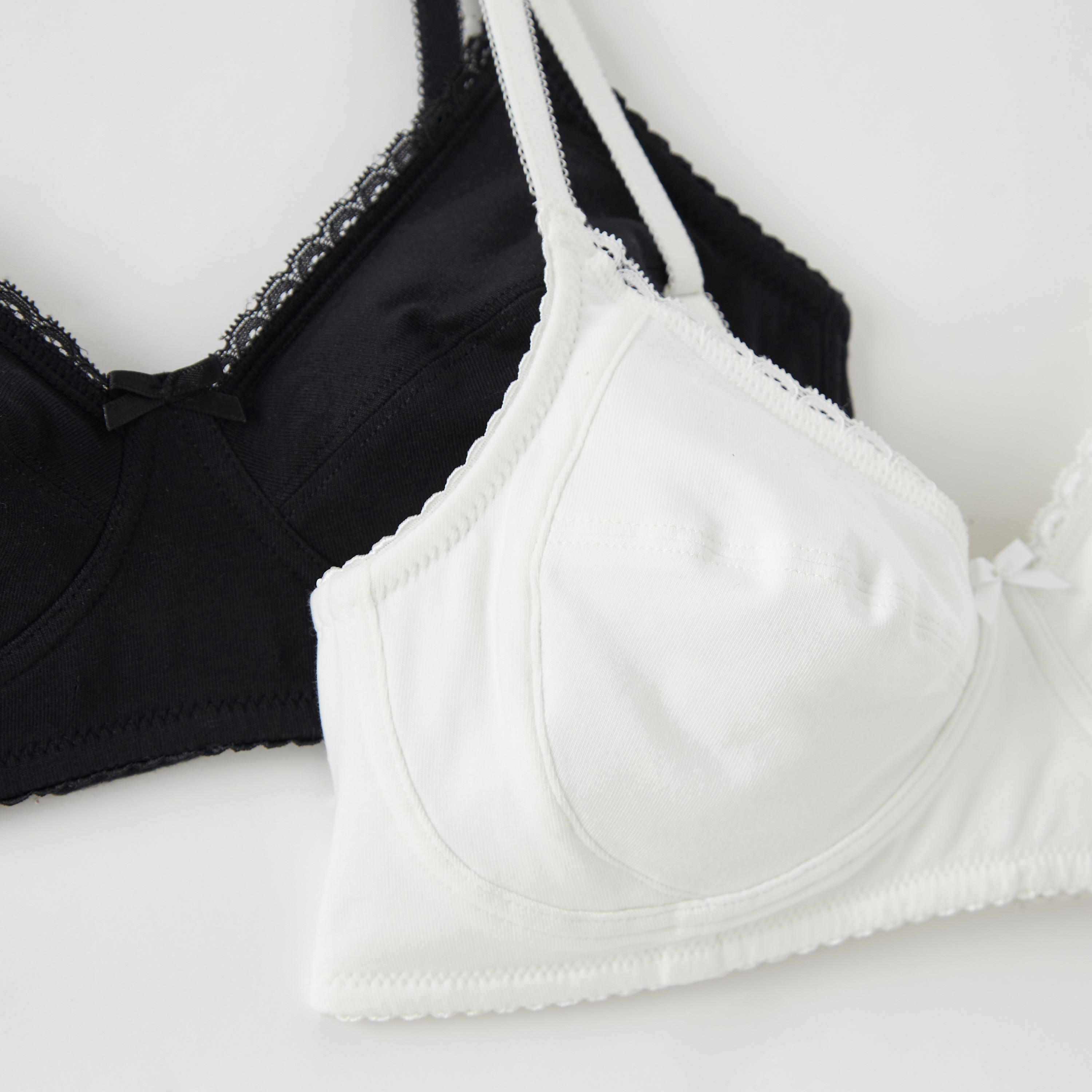 Set of 2 - Solid Non-Padded Basic Bra with Lace Detail-women-clothing-lingerie-bras-image-2