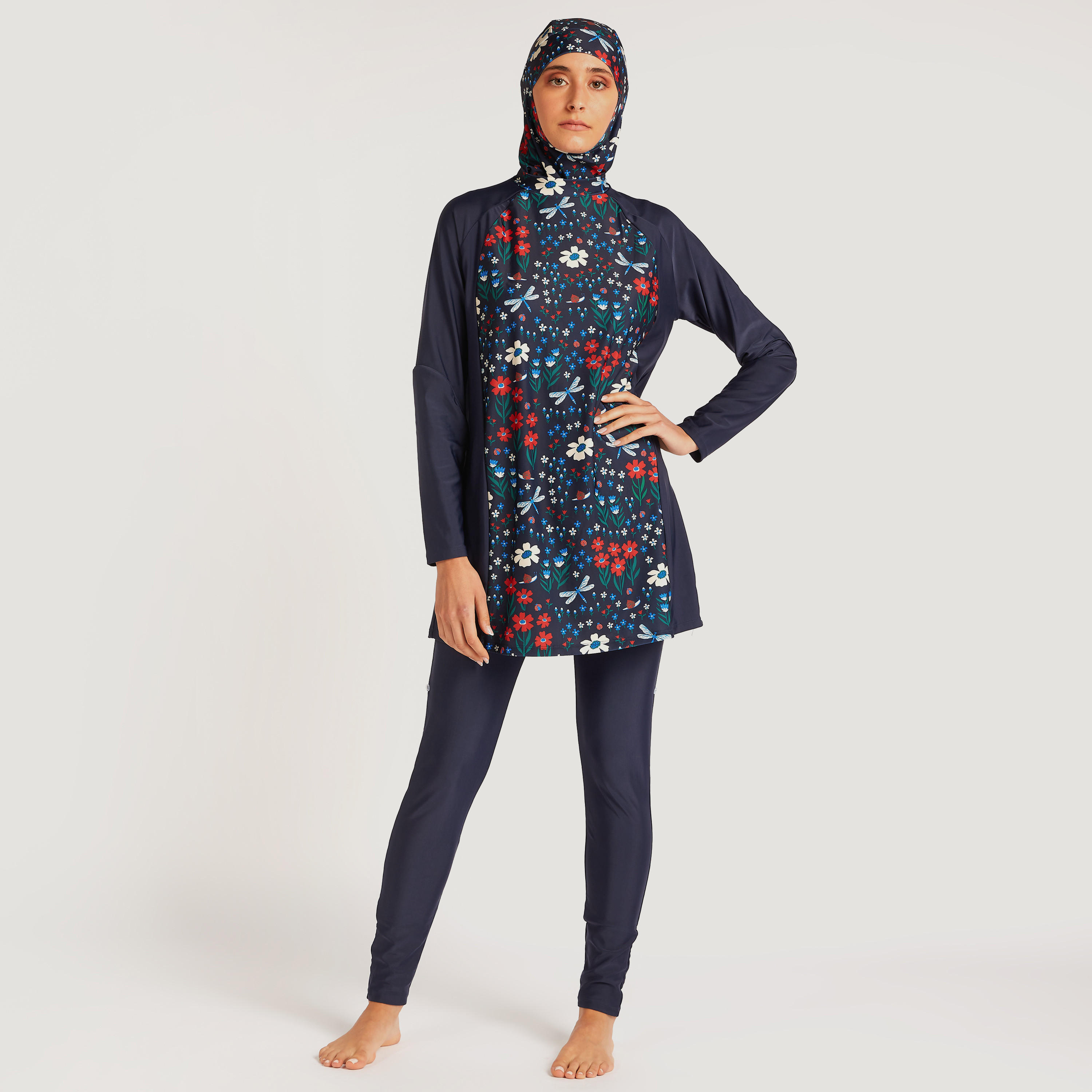 بوركيني بطبعات أزهار وأكمام كاملة - قطعتين-women-clothing-swimandbeach-burkinis-image-1