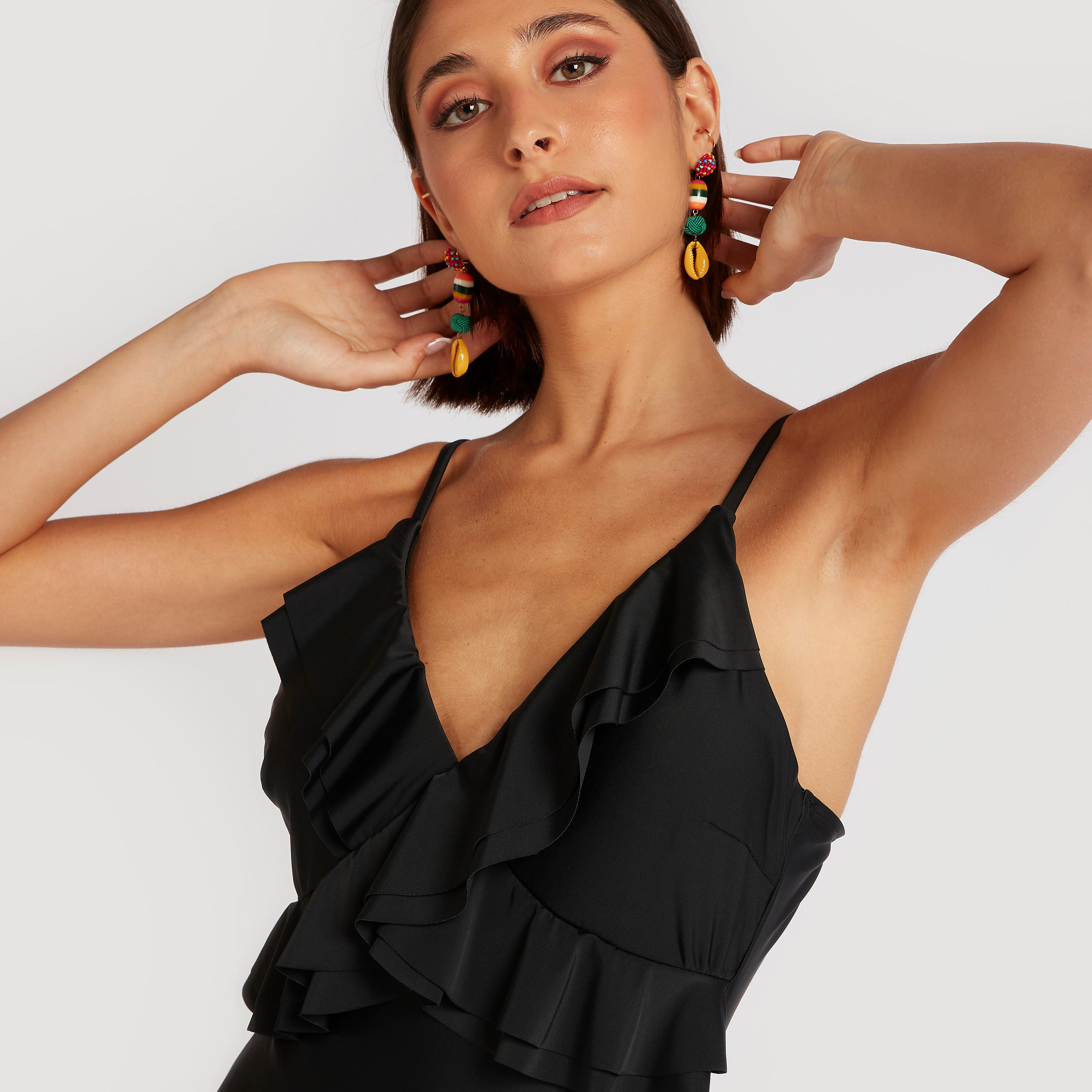 بدلة سباحة سادة بتفاصيل كشكش-women-clothing-swimandbeach-swimsuits-image-2