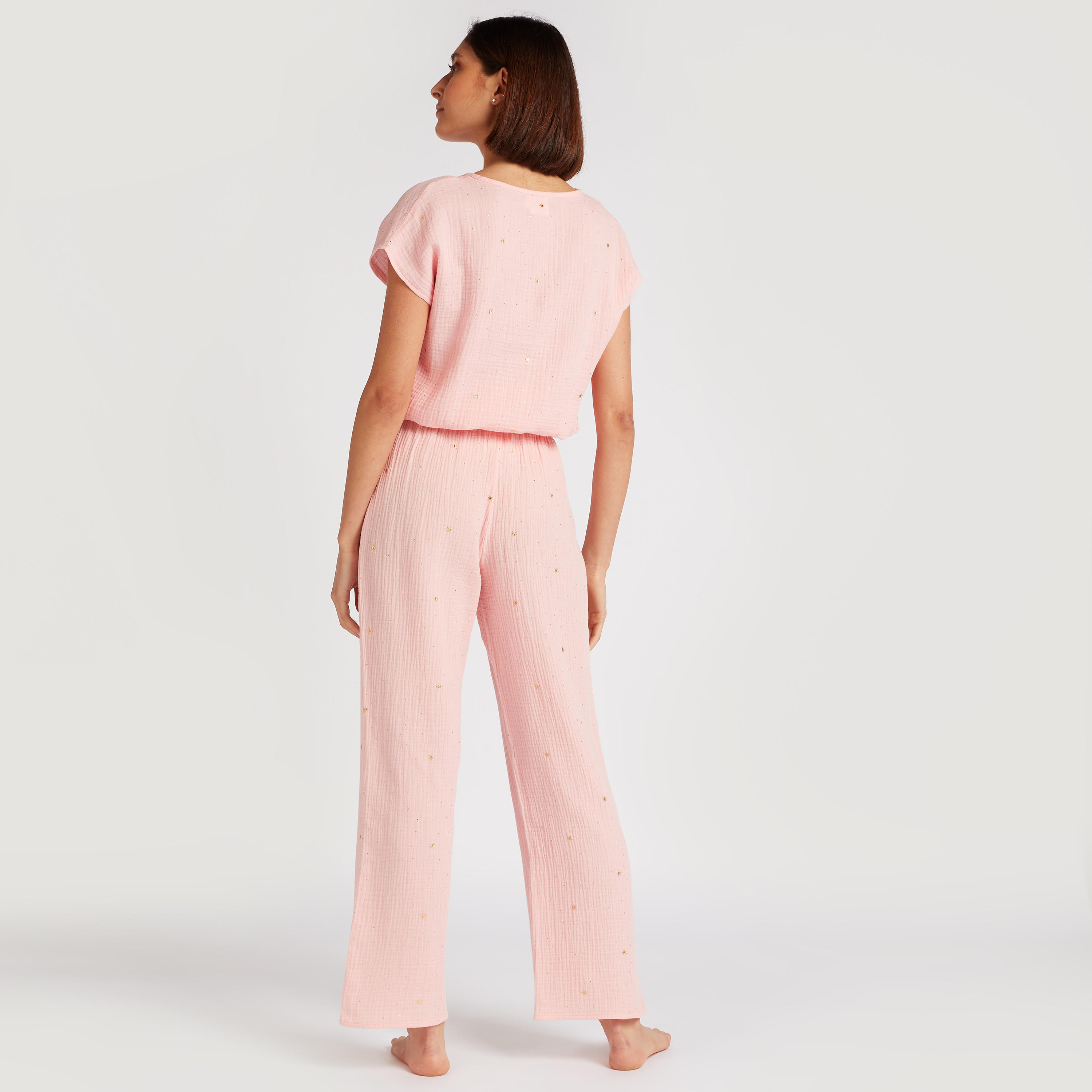 طقم بنطلون بيجاما وقميص بأكمام كاب وطبعات-women-clothing-nightwear-pyjamas-longsets-image-4