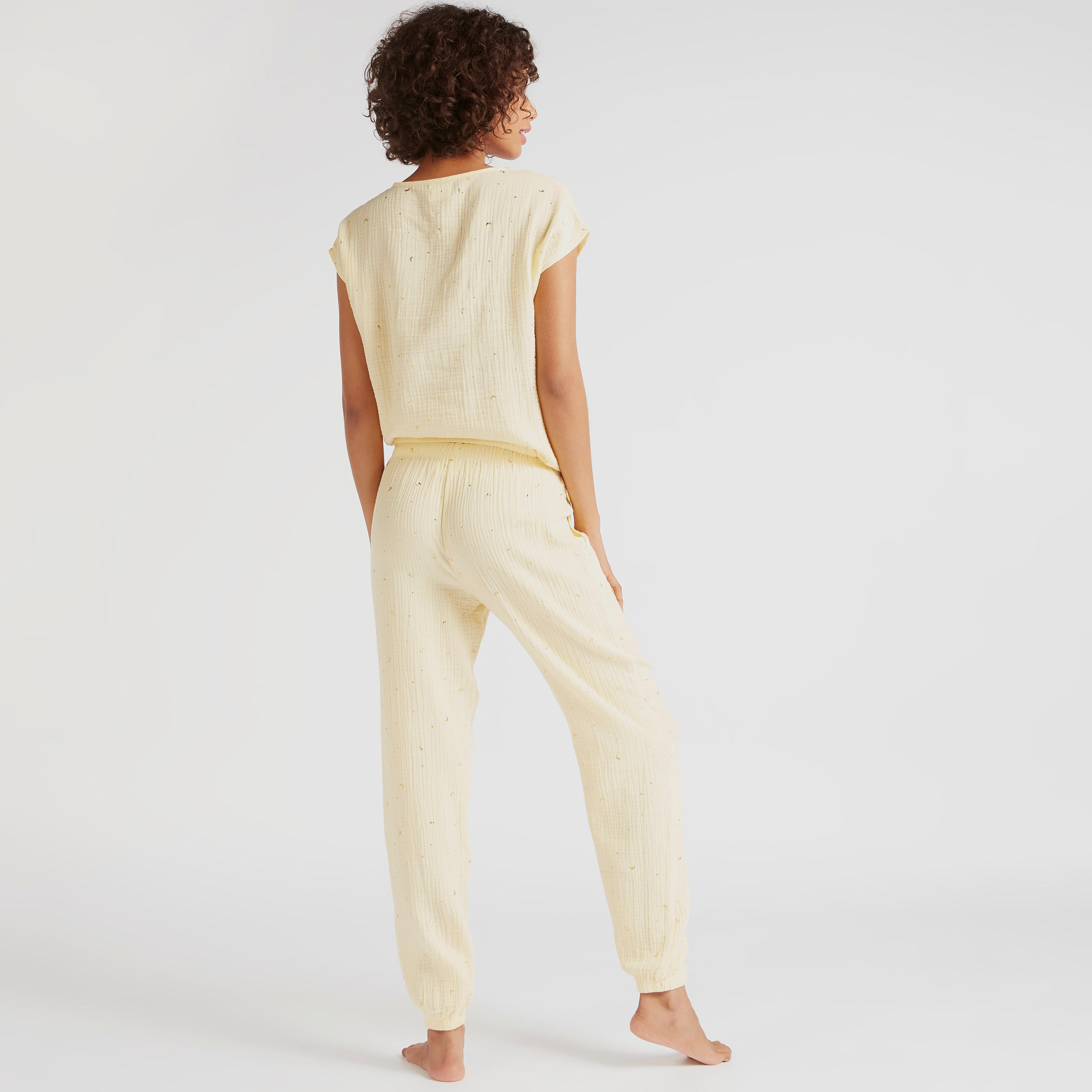 Textured Tie-Up Detailed Top and Pyjama Set-women-clothing-nightwear-pyjamas-longsets-image-4