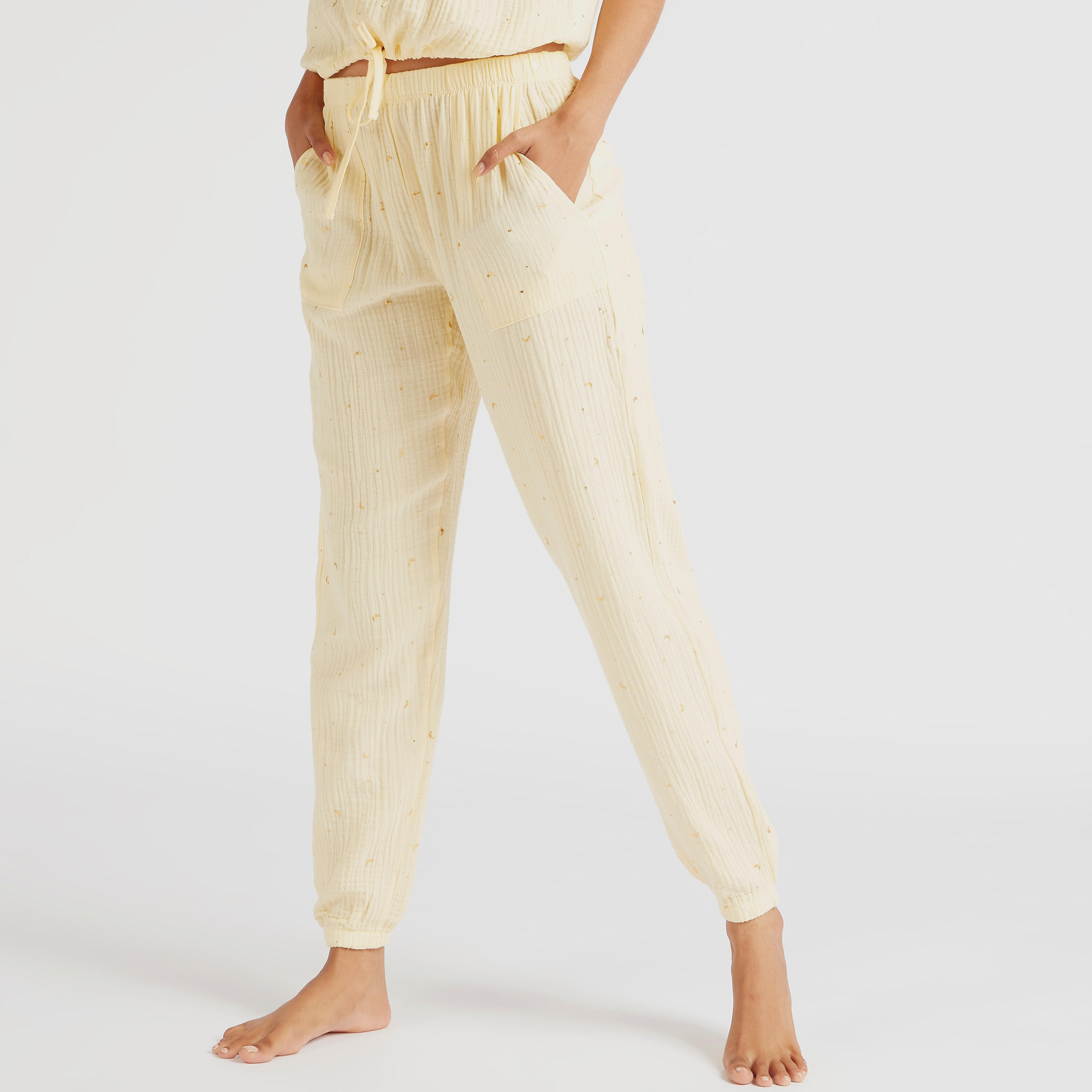 Textured Tie-Up Detailed Top and Pyjama Set-women-clothing-nightwear-pyjamas-longsets-image-5