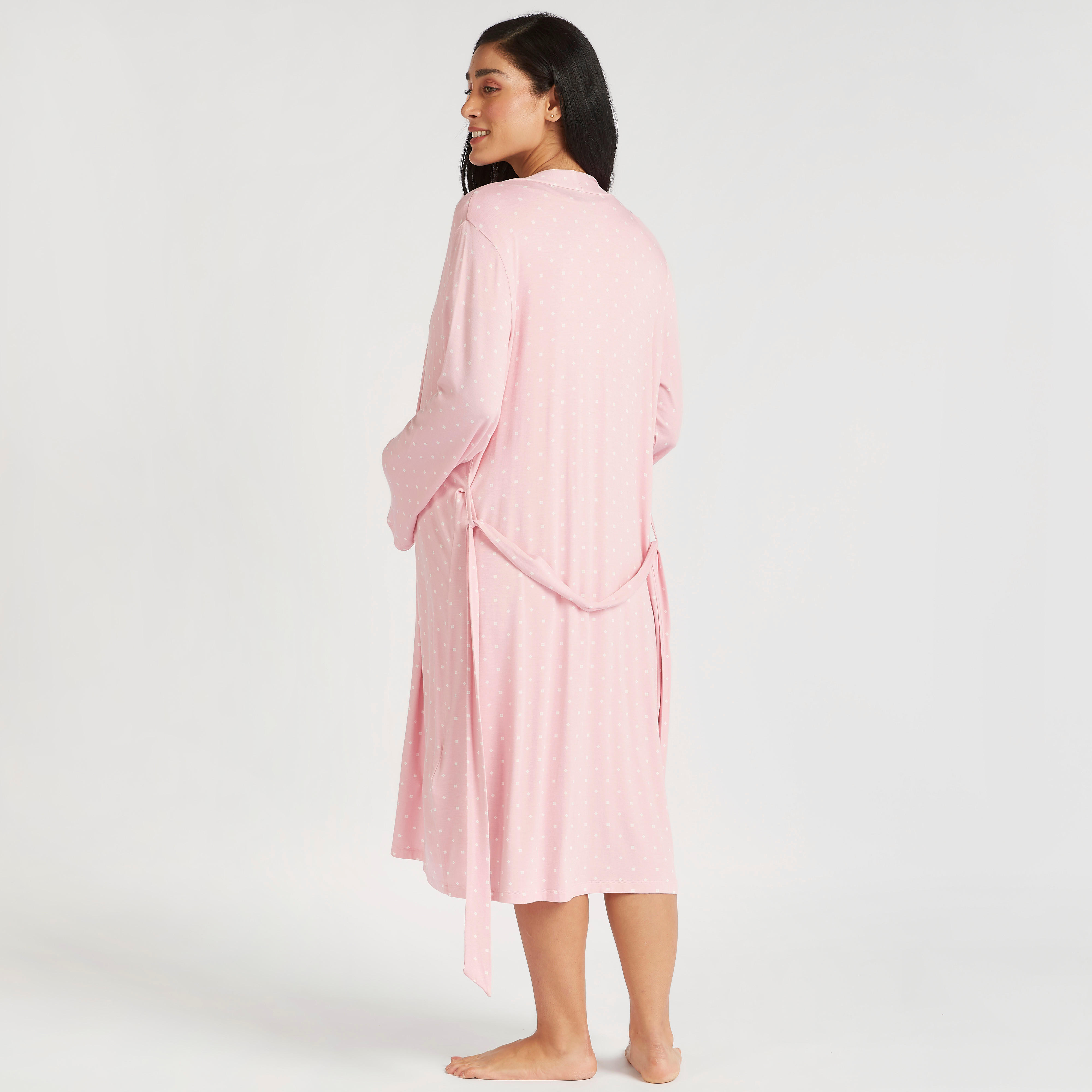 Printed Maternity Robe with Belt and Long Sleeves-women-clothing-maternity-nightwear-image-4