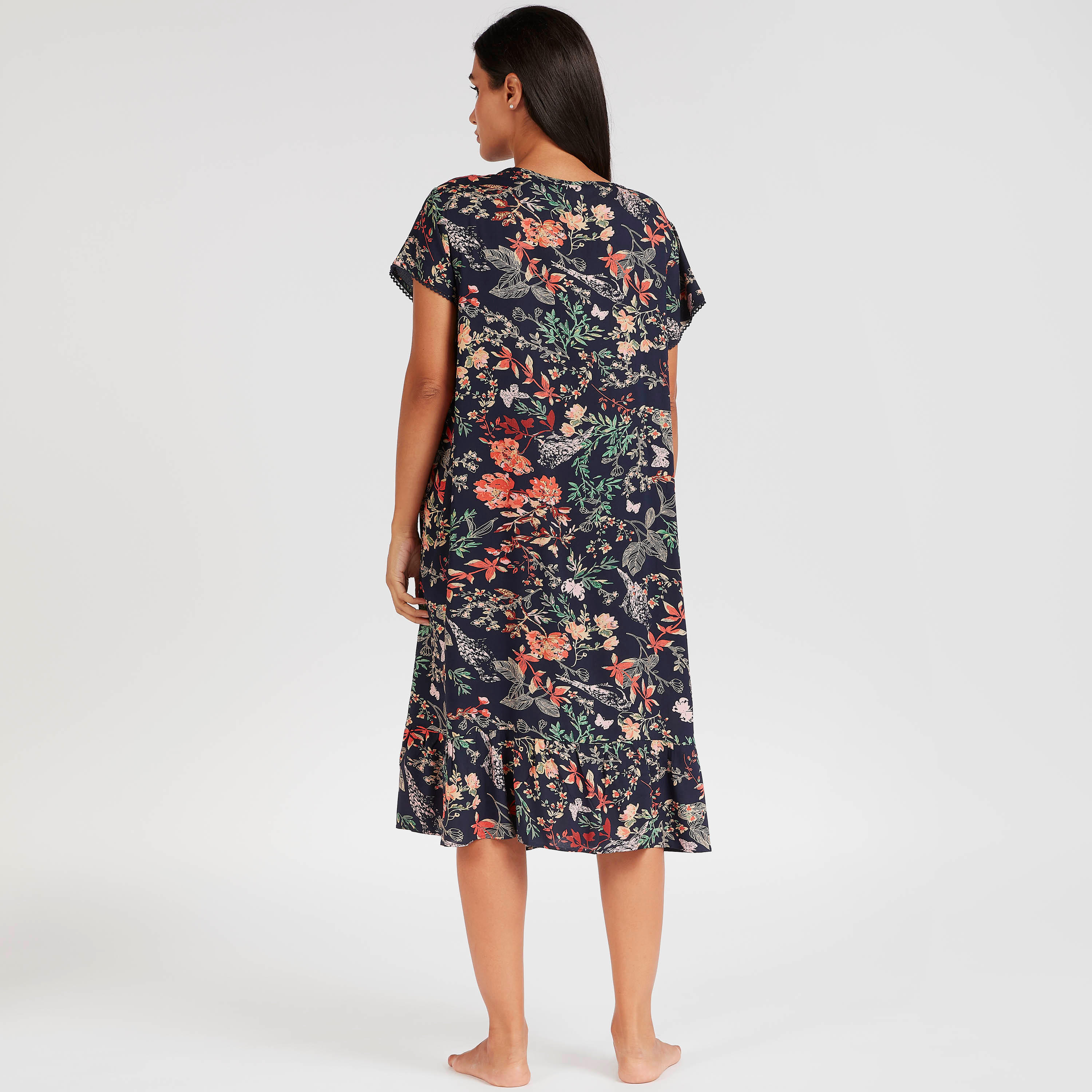 ثوب نوم بياقة مستديرة وأكمام قصيرة وطبعات-women-clothing-nightwear-nighties-image-4