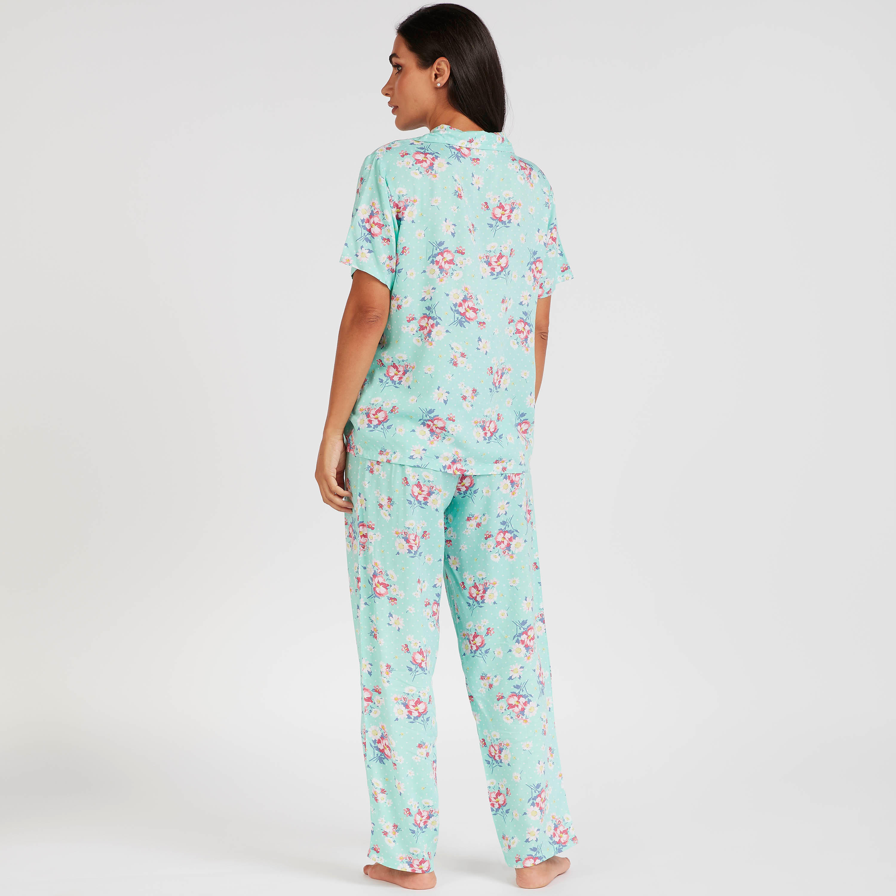 طقم بنطلون بيجاما وقميص بأكمام قصيرة وطبعات أزهار-women-clothing-nightwear-pyjamas-longsets-image-5