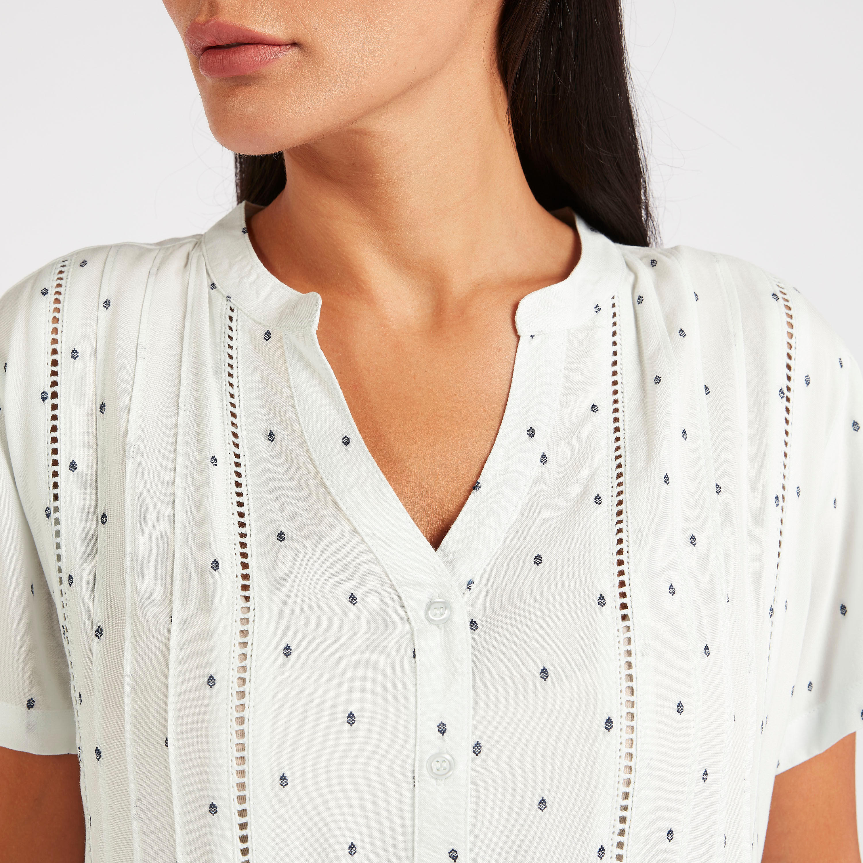 Printed V-neck Sleep Gown with Short Sleeves-women-clothing-nightwear-nighties-image-4
