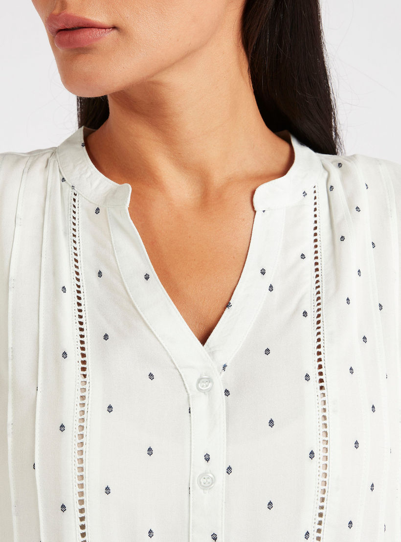 Printed V-neck Sleep Gown with Short Sleeves-women-clothing-nightwear-nighties-image-4