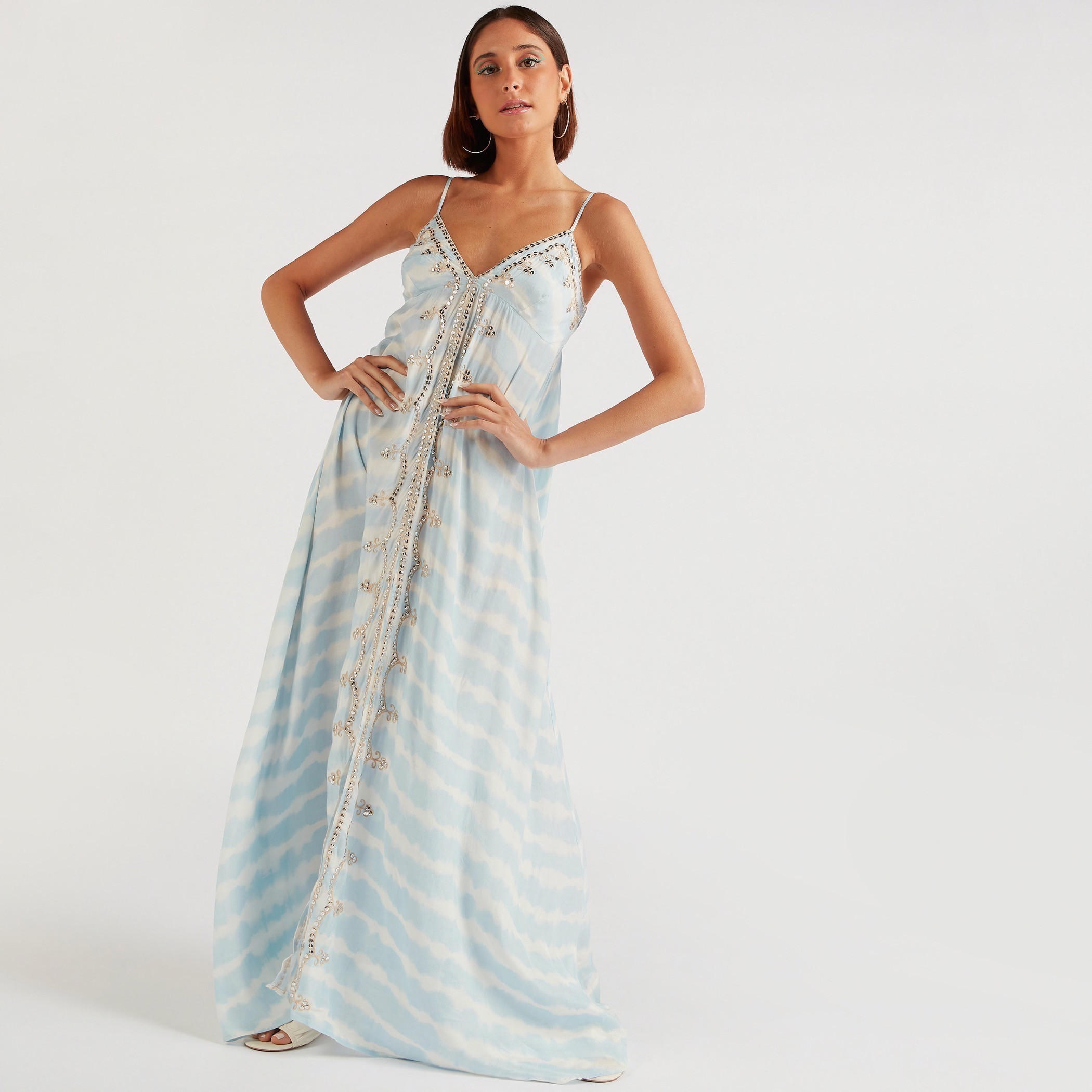 Sequin Embellished V-neck Maxi Gown-women-clothing-swimandbeach-beachwear-image-1