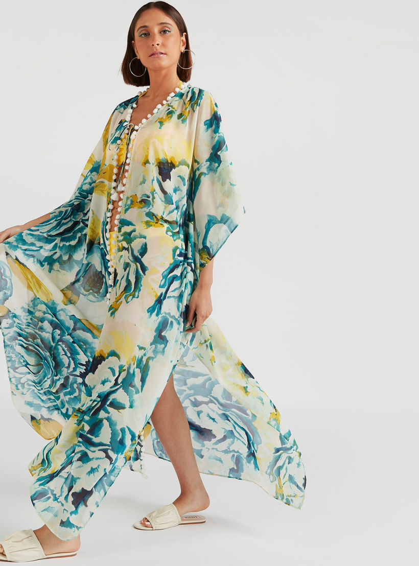 غطاء بربطات عنق وتفاصيل بوم بوم وطبعات-women-clothing-swimandbeach-beachwear-image-1