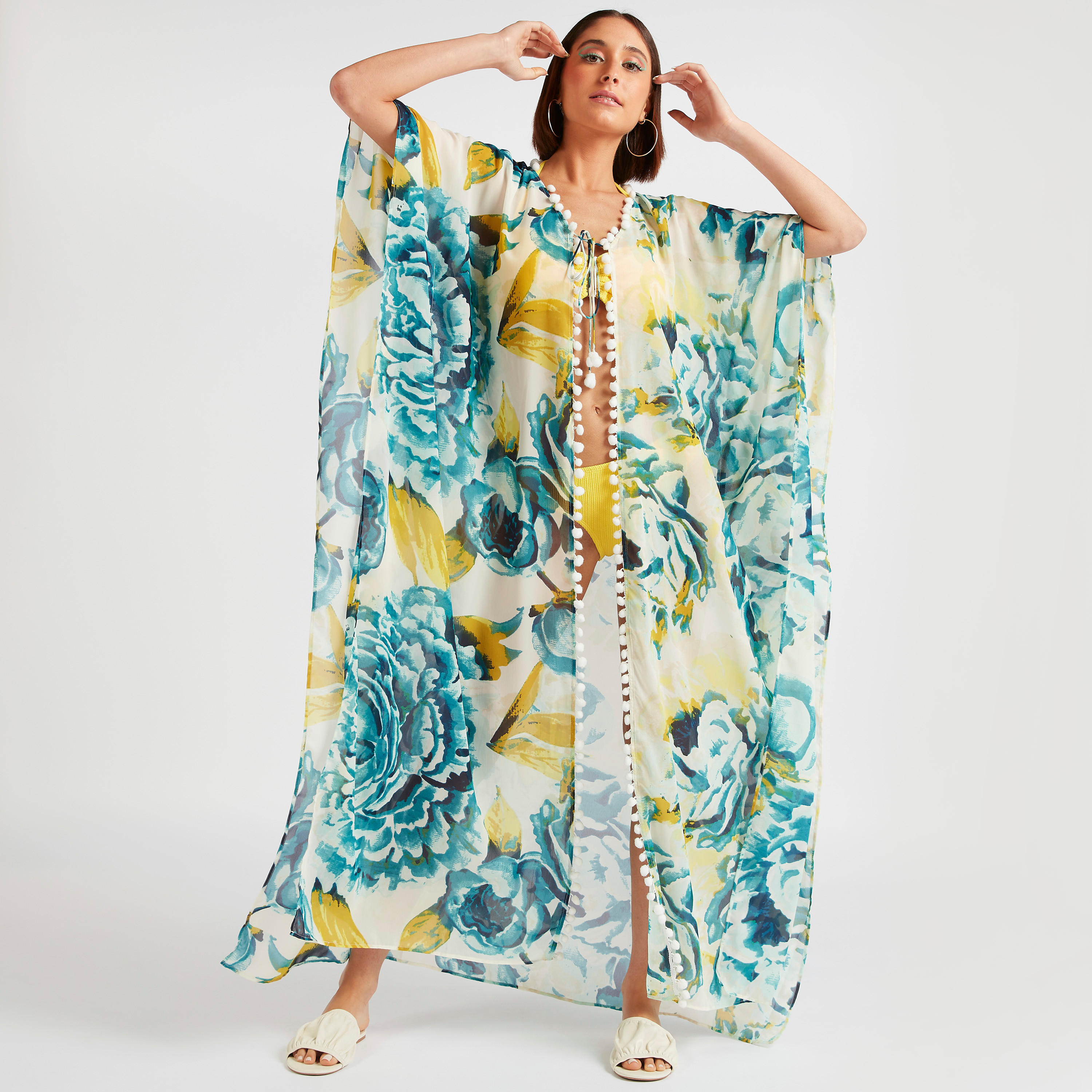 غطاء بربطات عنق وتفاصيل بوم بوم وطبعات-women-clothing-swimandbeach-beachwear-image-2