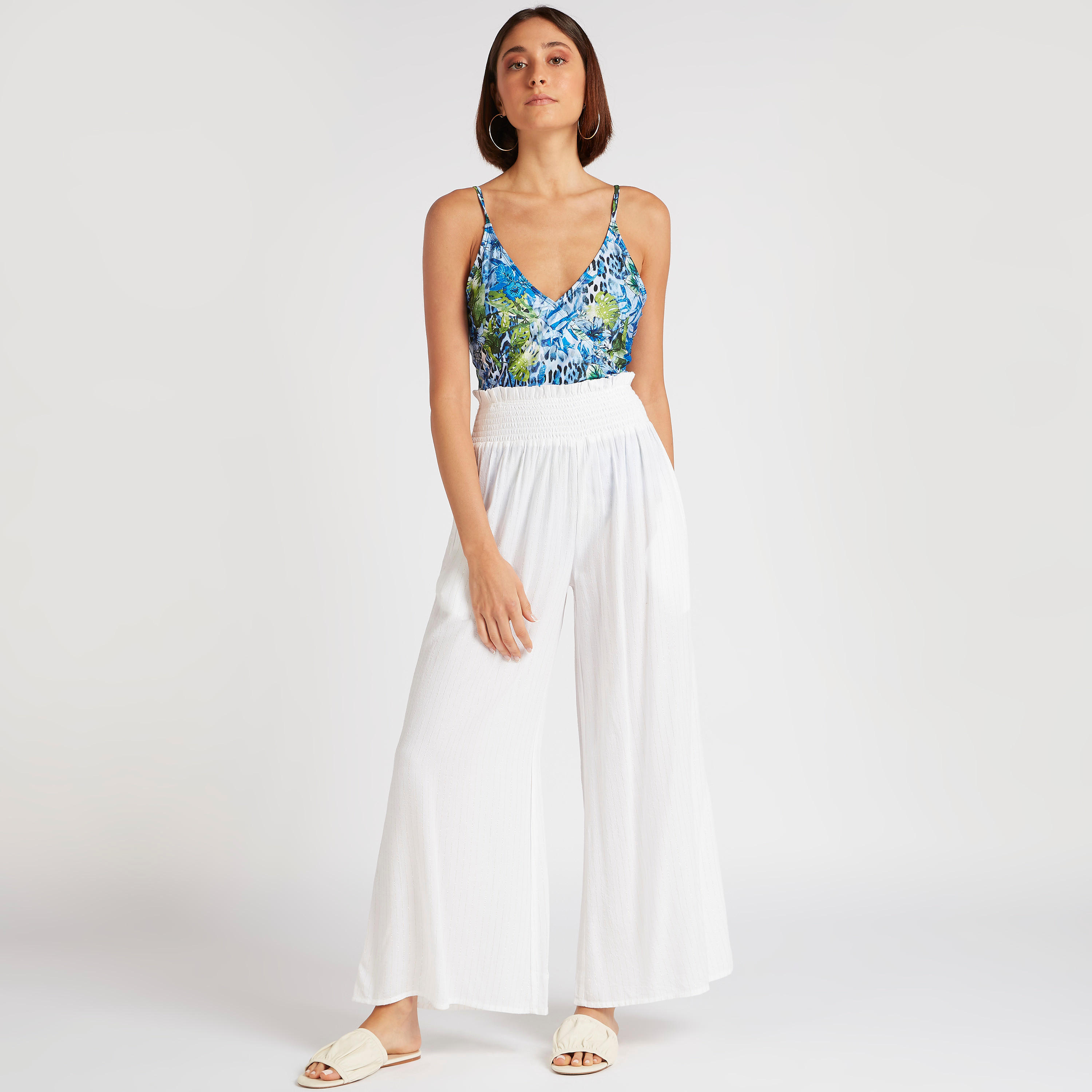 بنطلون بالازو مقلّم بخصر مطرّز -women-clothing-swimandbeach-beachwear-image-5