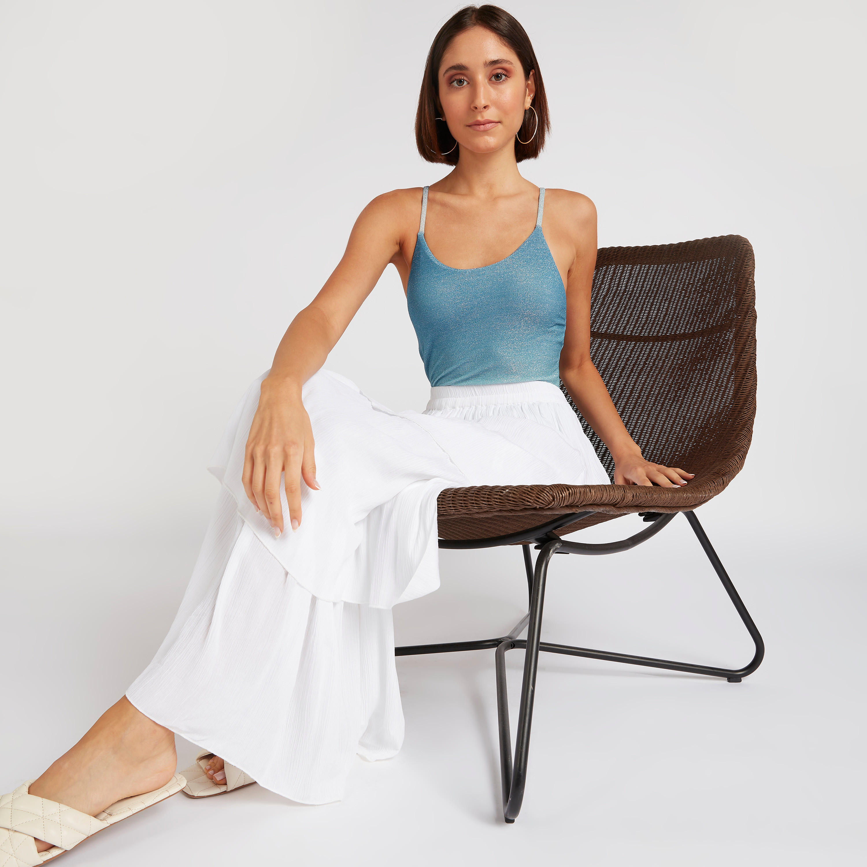 تنّورة بارزة الملمس متعدّدة الطبقات بخصر مطّاطي-women-clothing-swimandbeach-beachwear-image-2