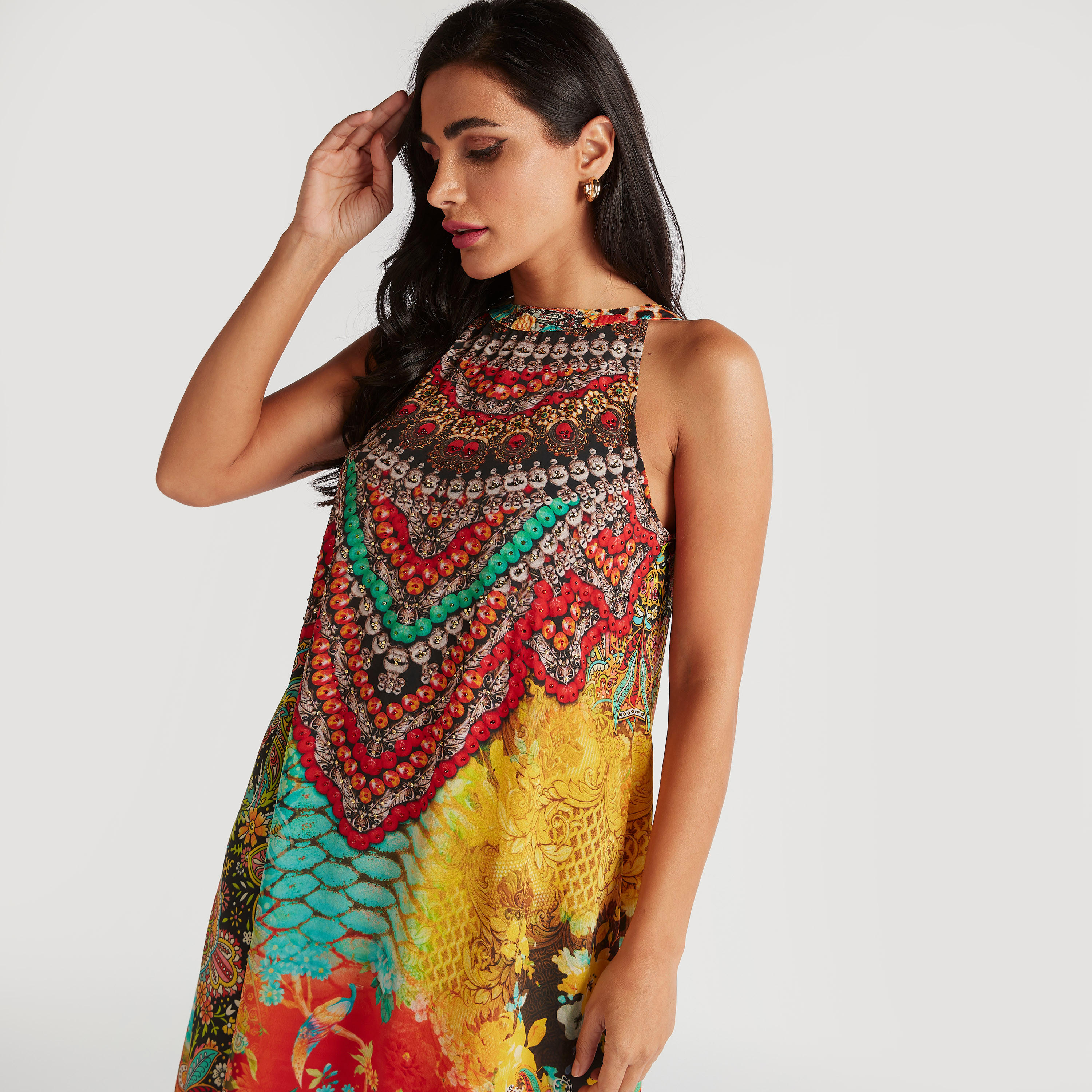 فستان طويل دون أكمام بطبعات من بيتش وير-women-clothing-swimandbeach-beachwear-image-6