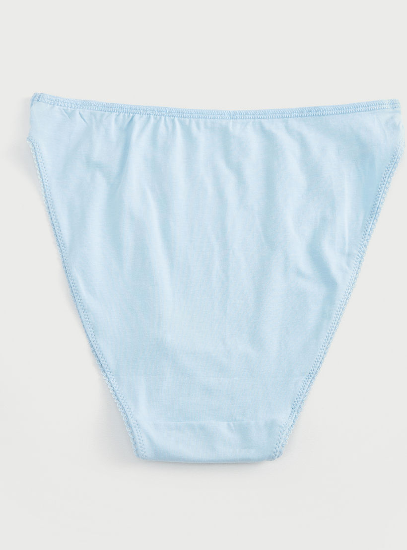 سراويل داخلية سادة بخصر مطاطي وفيونكة - طقم من 5 قطع-women-clothing-lingerie-panties-image-4