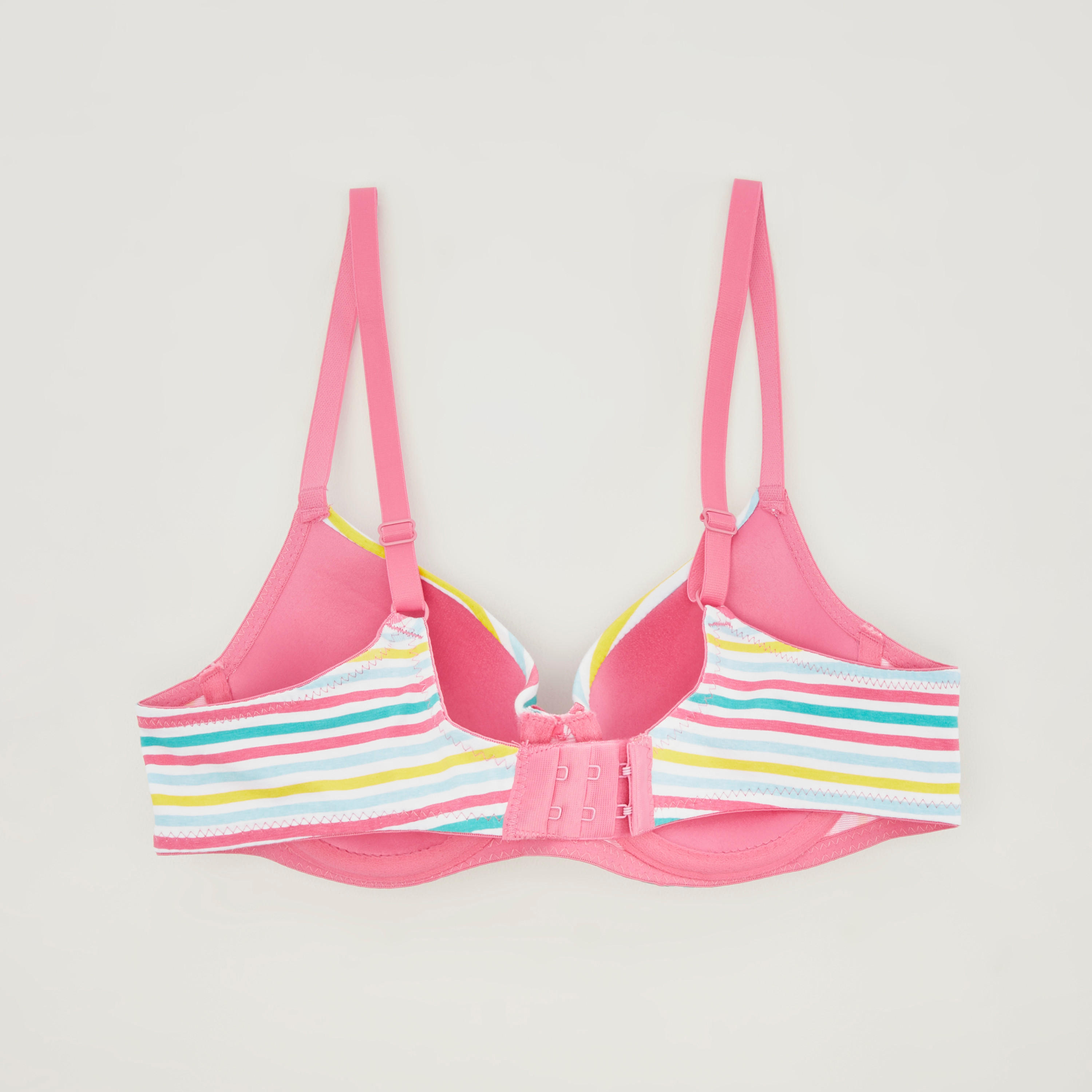صدريّة تيشيرت مقلّمة وغير سلكيّة ببطانة خفيفة-women-clothing-lingerie-bras-image-2