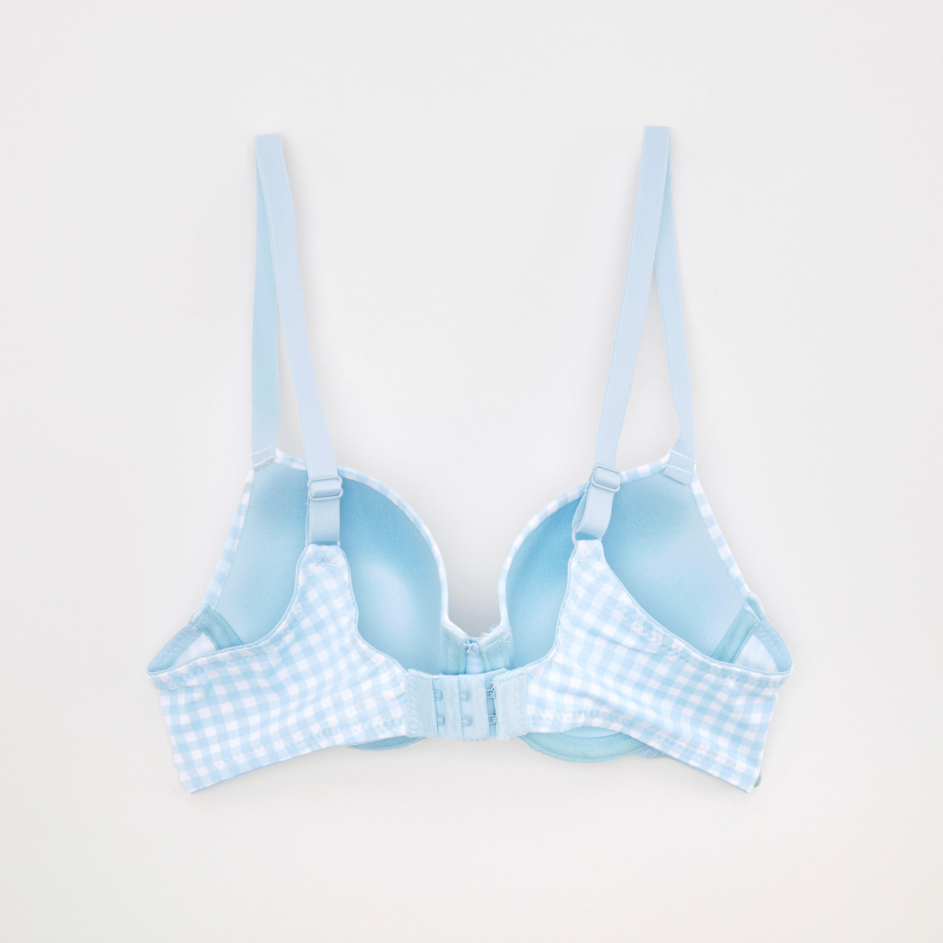 صدريّة تيشيرت كاروهات ببطانة خفيفة وخطّاف إغلاق-women-clothing-lingerie-bras-image-2