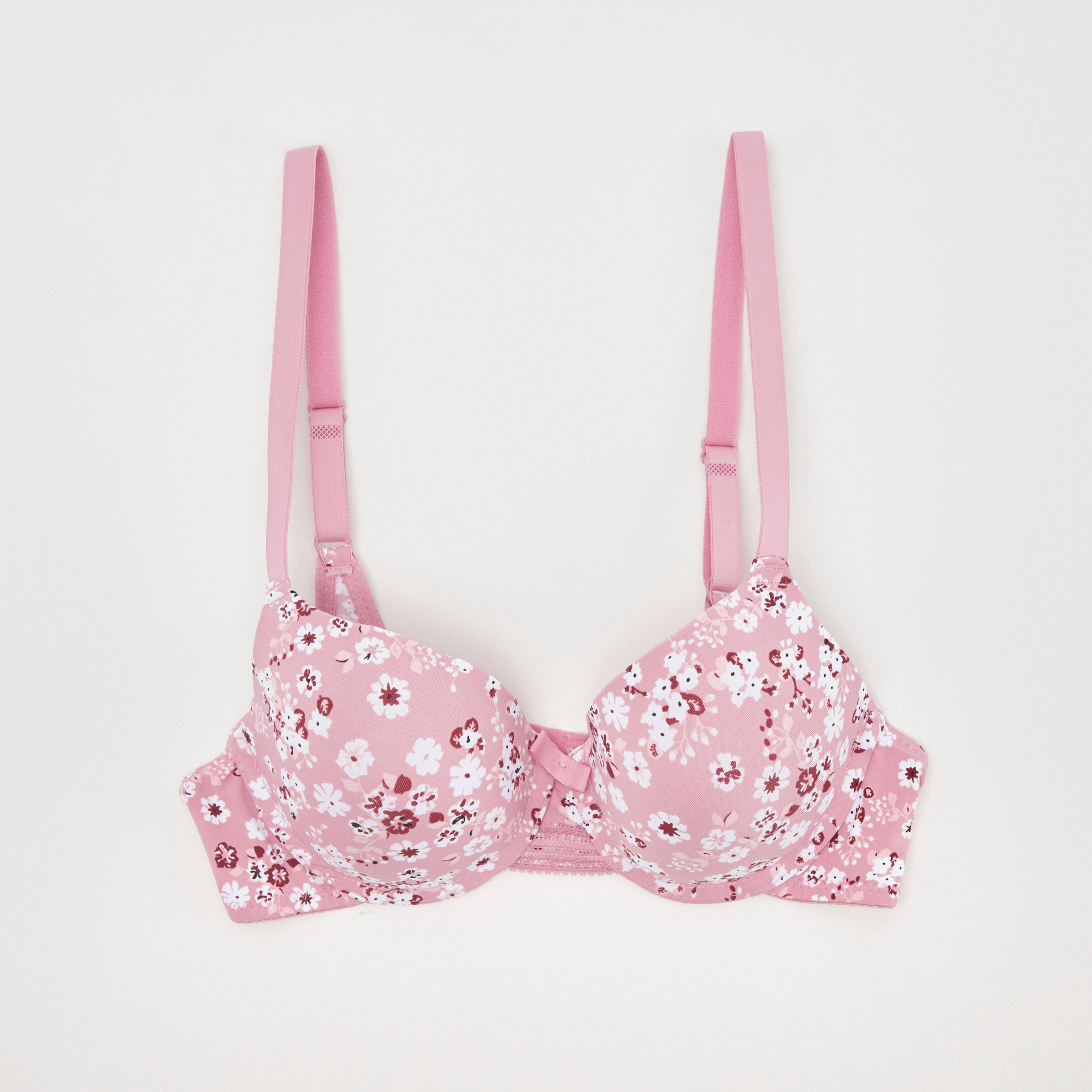 صدريّة تيشيرت مبطّنة بطبعات أزهار وبطّانة خفيفة وخطّاف إغلاق-women-clothing-lingerie-bras-image-1