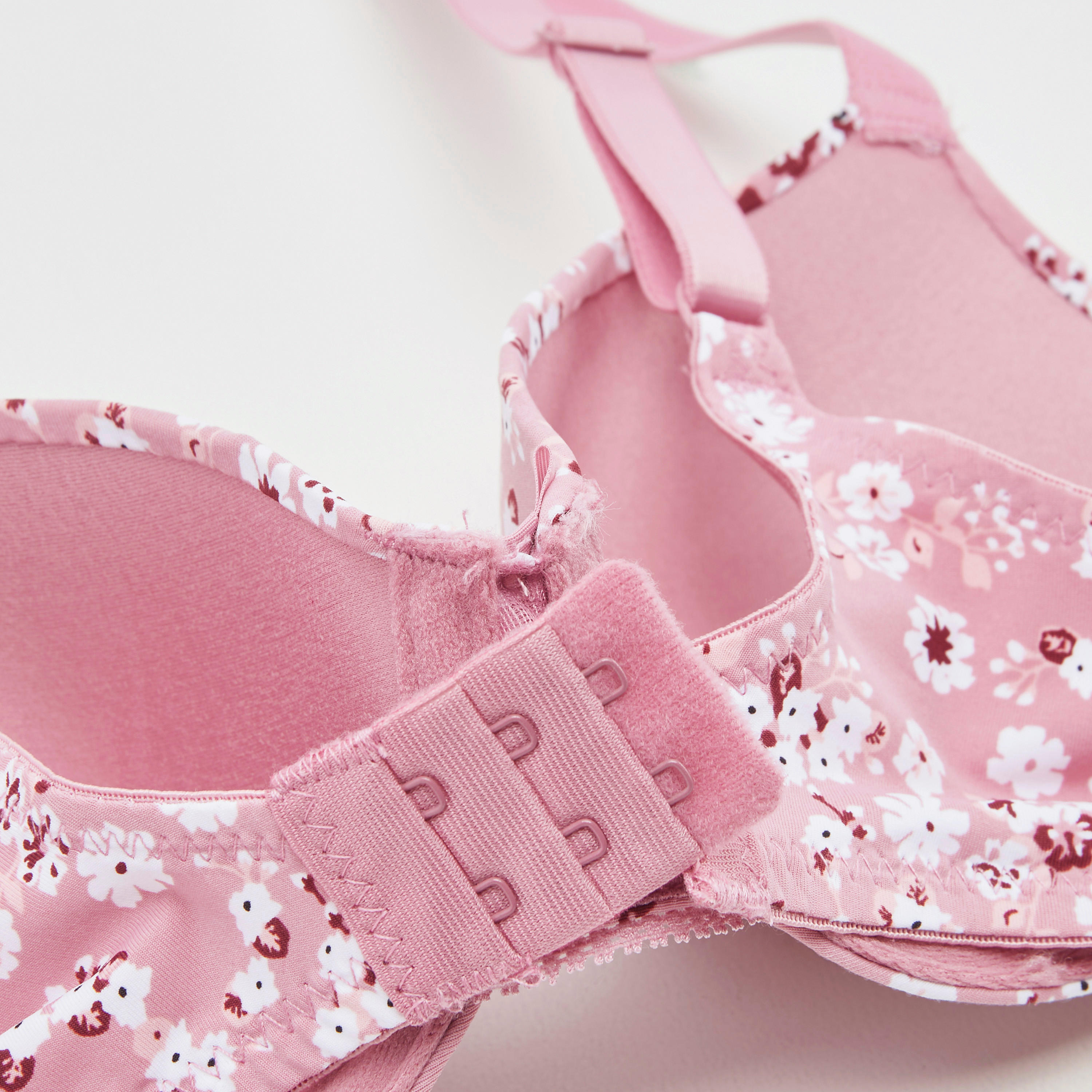 صدريّة تيشيرت مبطّنة بطبعات أزهار وبطّانة خفيفة وخطّاف إغلاق-women-clothing-lingerie-bras-image-4