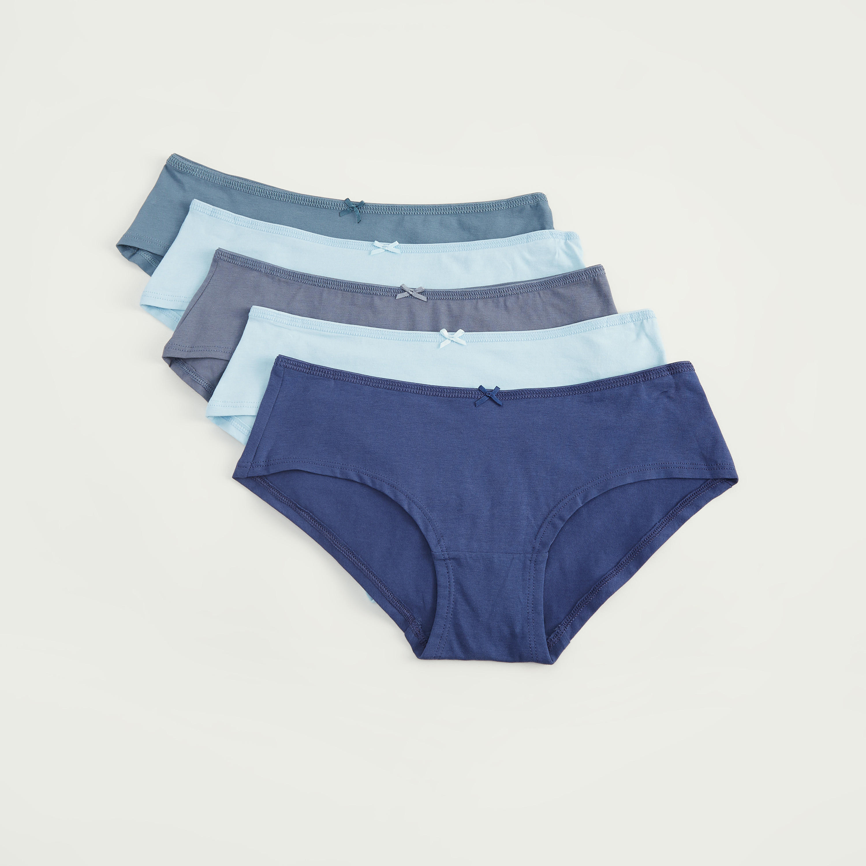 سراويل داخليّة هيبستر سادة بخصر مطّاطي - طقم من 5 قطع-women-clothing-lingerie-panties-image-1