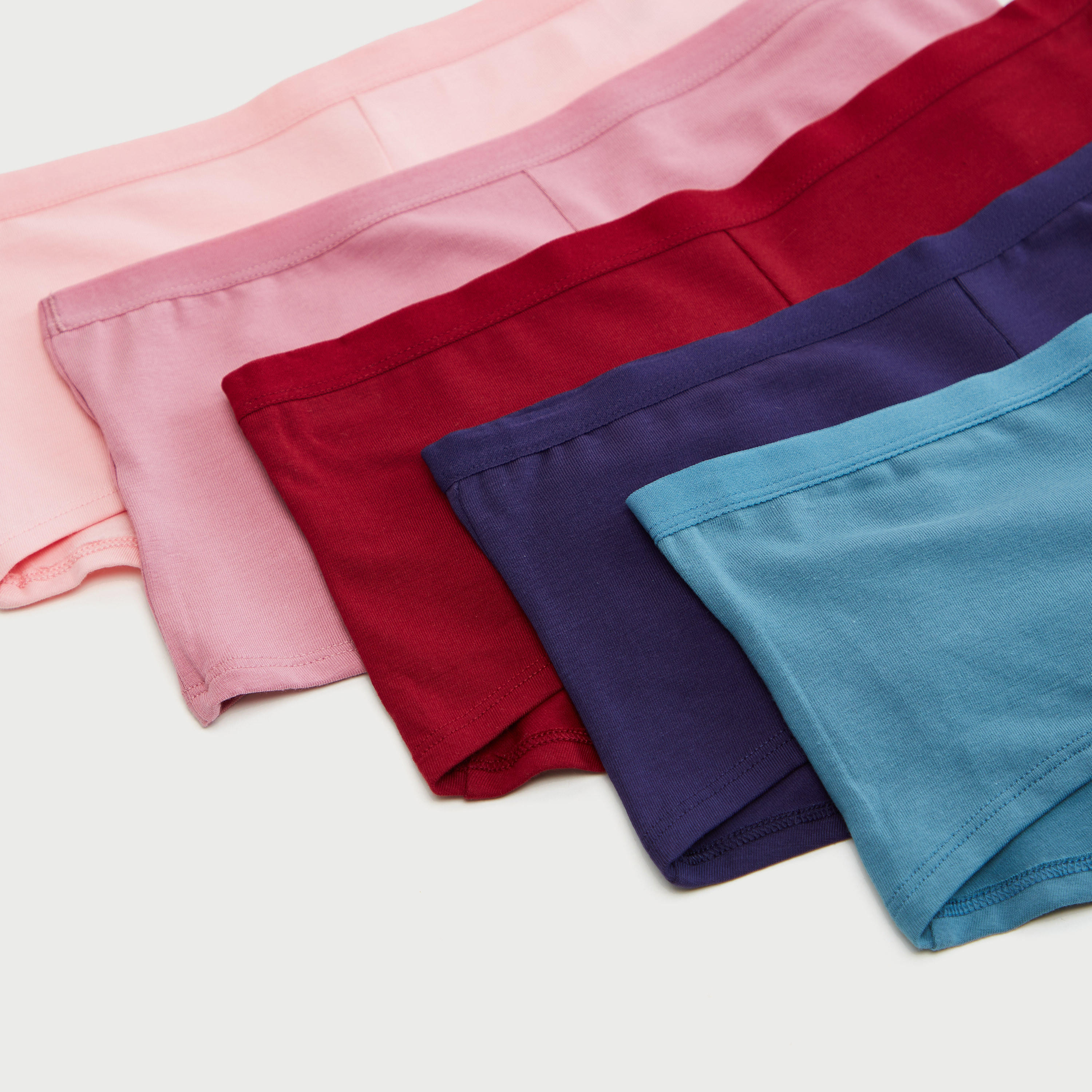 Set of 5 - Solid Boyshorts with Elasticated Waistband-women-clothing-lingerie-panties-image-2