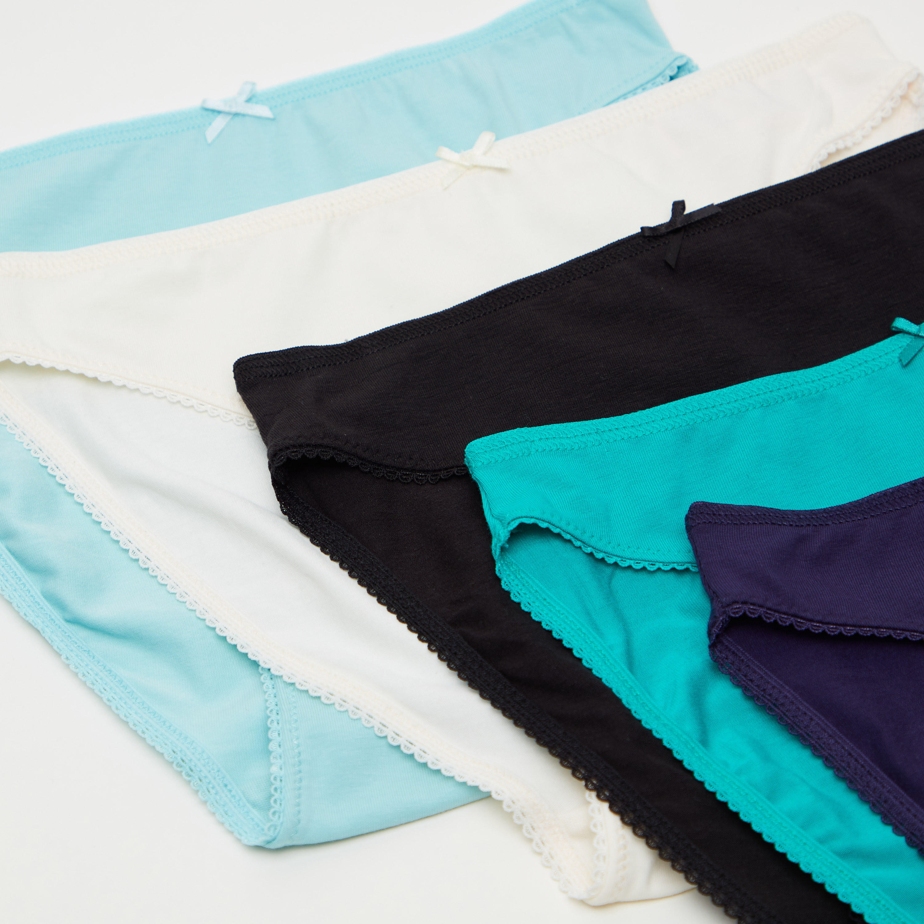 Set of 5 - Solid Hipster Briefs with Elasticated Waistband-women-clothing-lingerie-panties-image-2