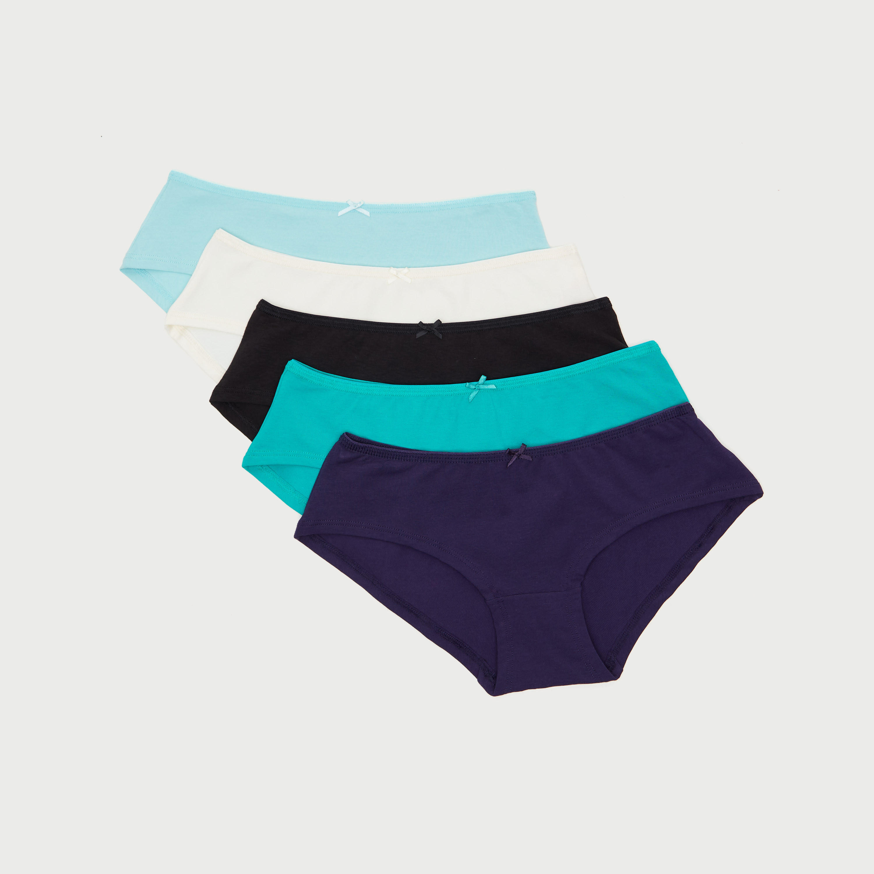 سراويل هيبستر سادة بخصر مطّاطي - طقم من 5 قطع-women-clothing-lingerie-panties-image-1