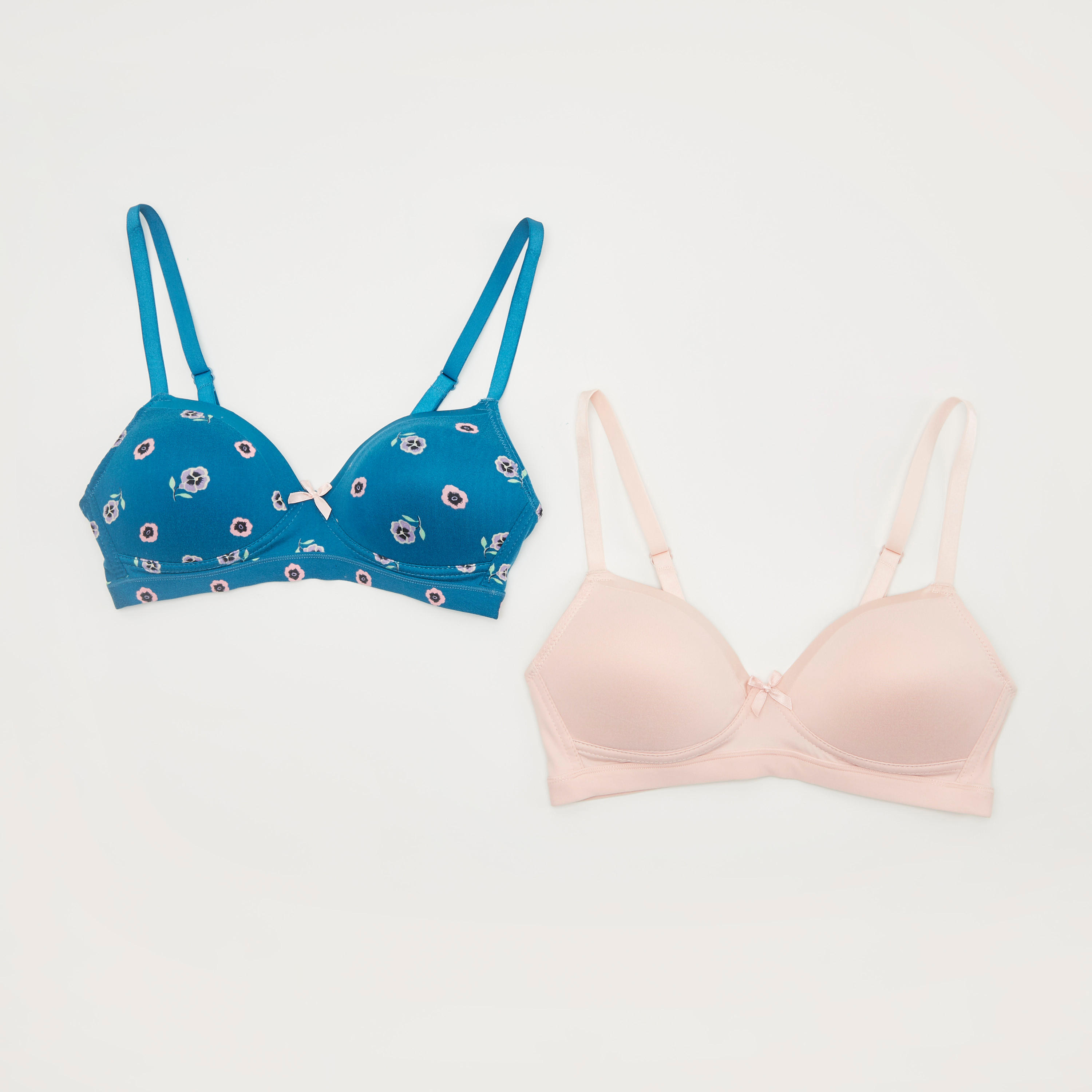 صدرية ديمي بتصميم أزهار - طقم من قطعتين-women-clothing-lingerie-bras-image-1