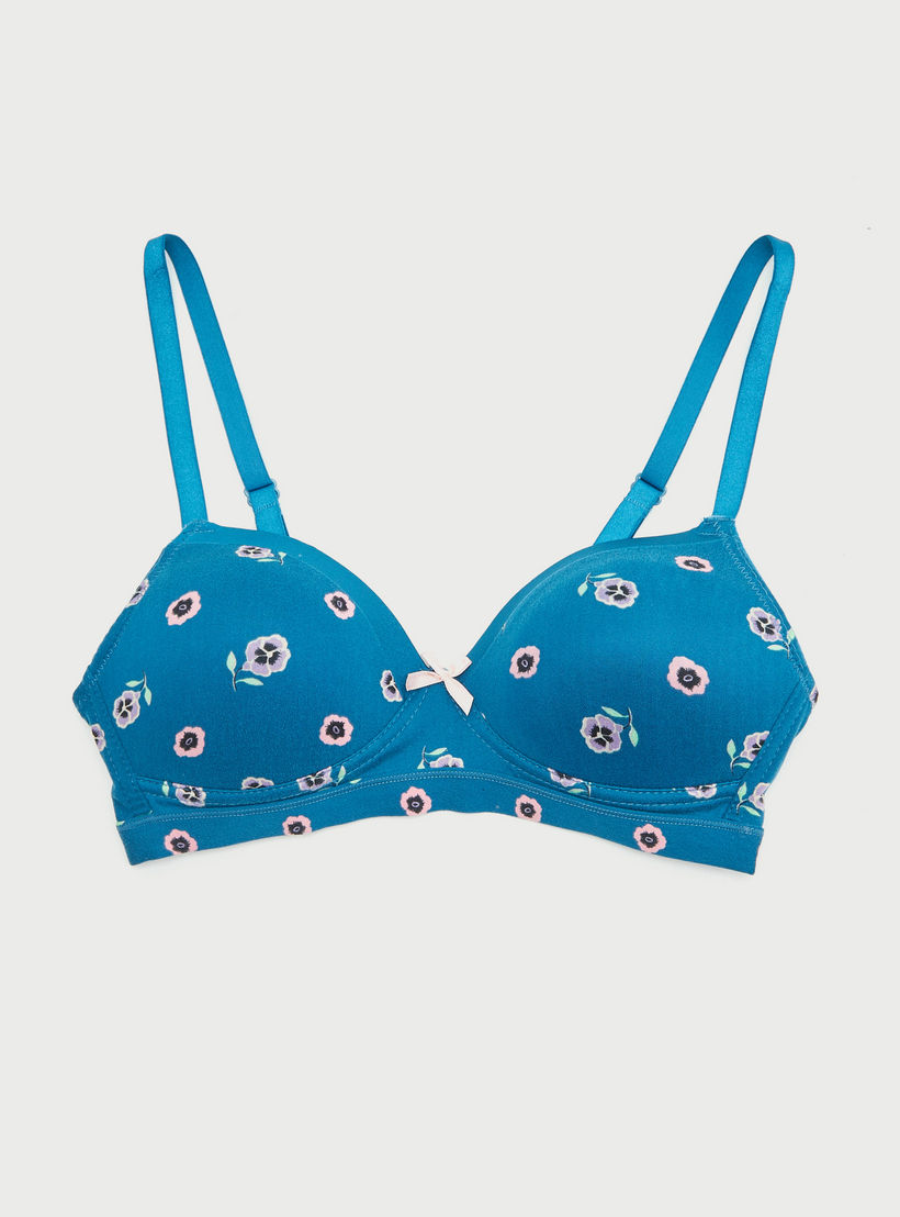 صدرية ديمي بتصميم أزهار - طقم من قطعتين-women-clothing-lingerie-bras-image-2