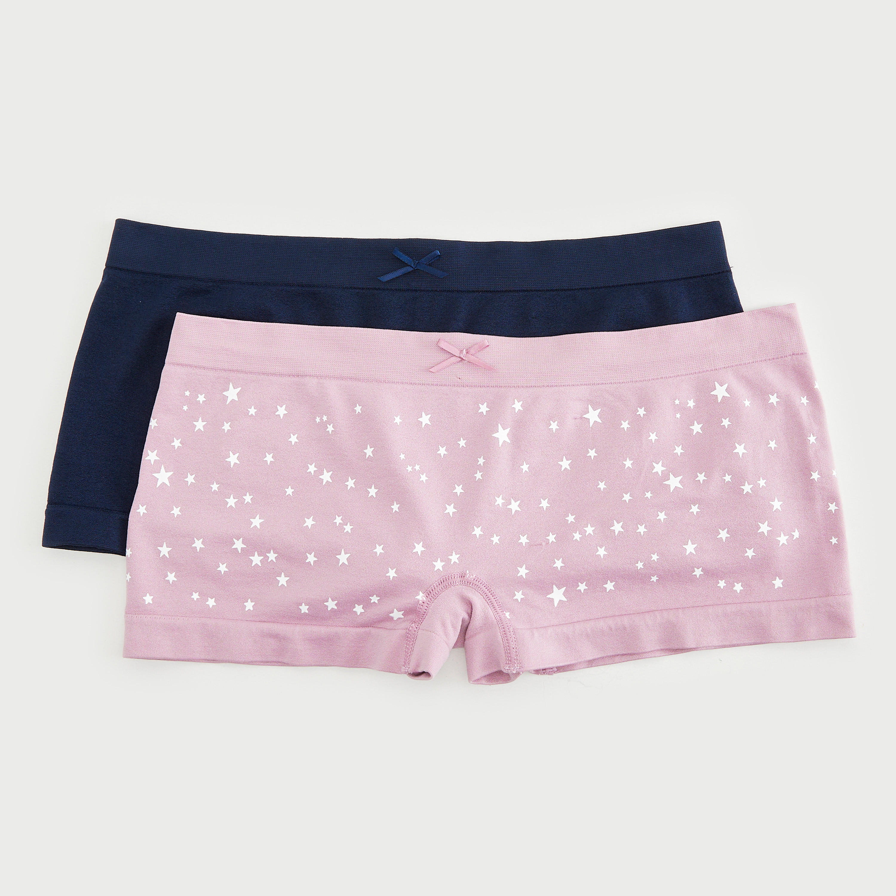سراويل بوي شورت متداخلة متنوّعة بحزام خصر مطّاطي - طقم من قطعتين-women-clothing-lingerie-panties-image-1